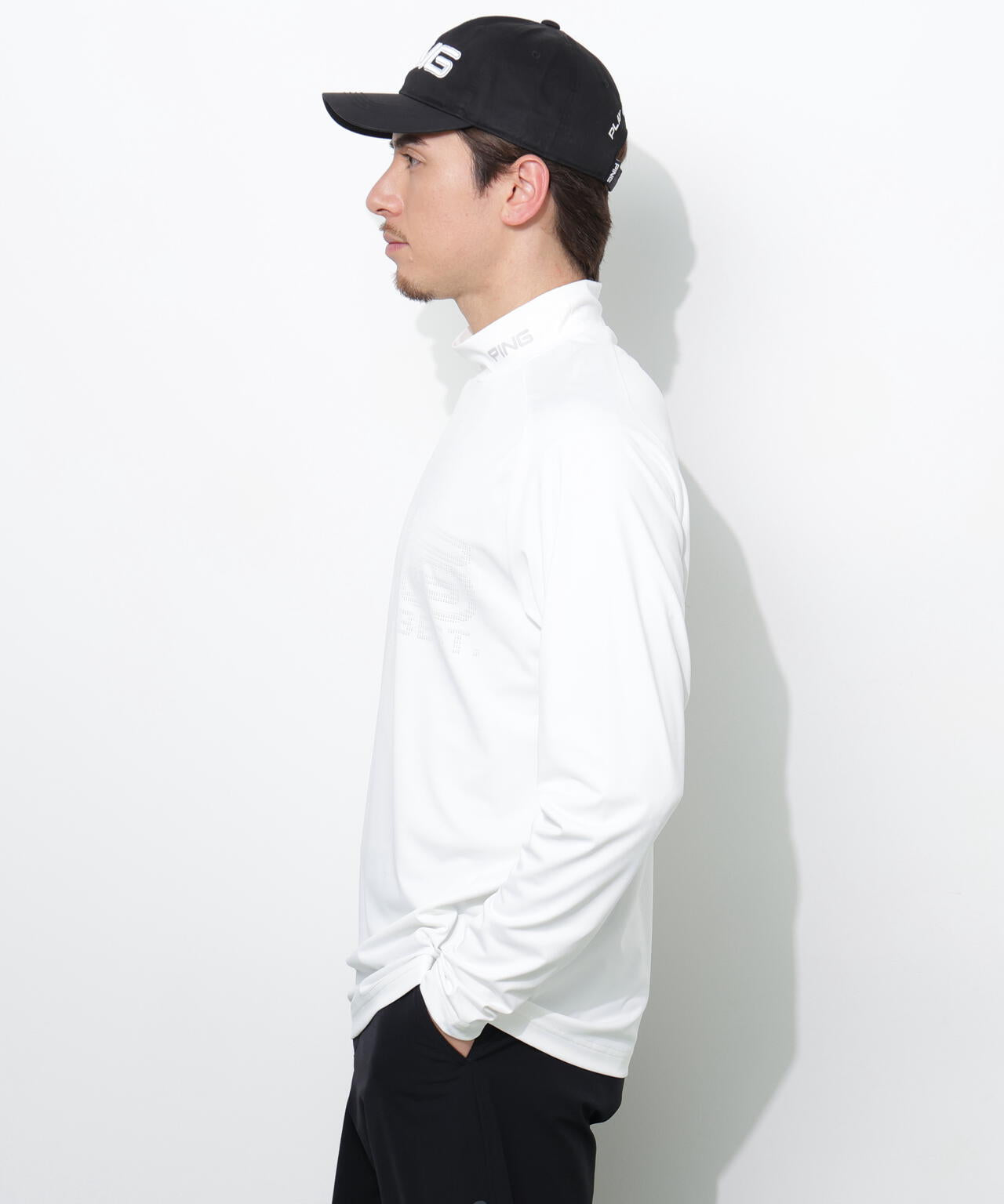 【PING APPAREL】パネルジャカード長袖ハイネックシャツ <PERFORMANCE> (MENS)