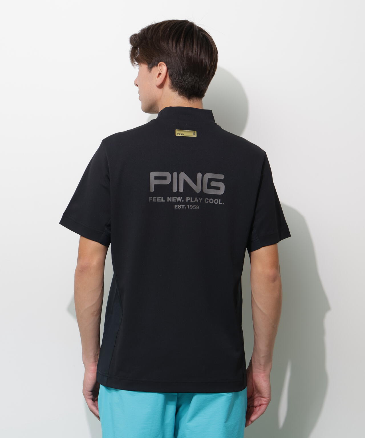 【PING APPAREL】レイブロック半袖ハイネックカットソー <GOLD> (MENS)