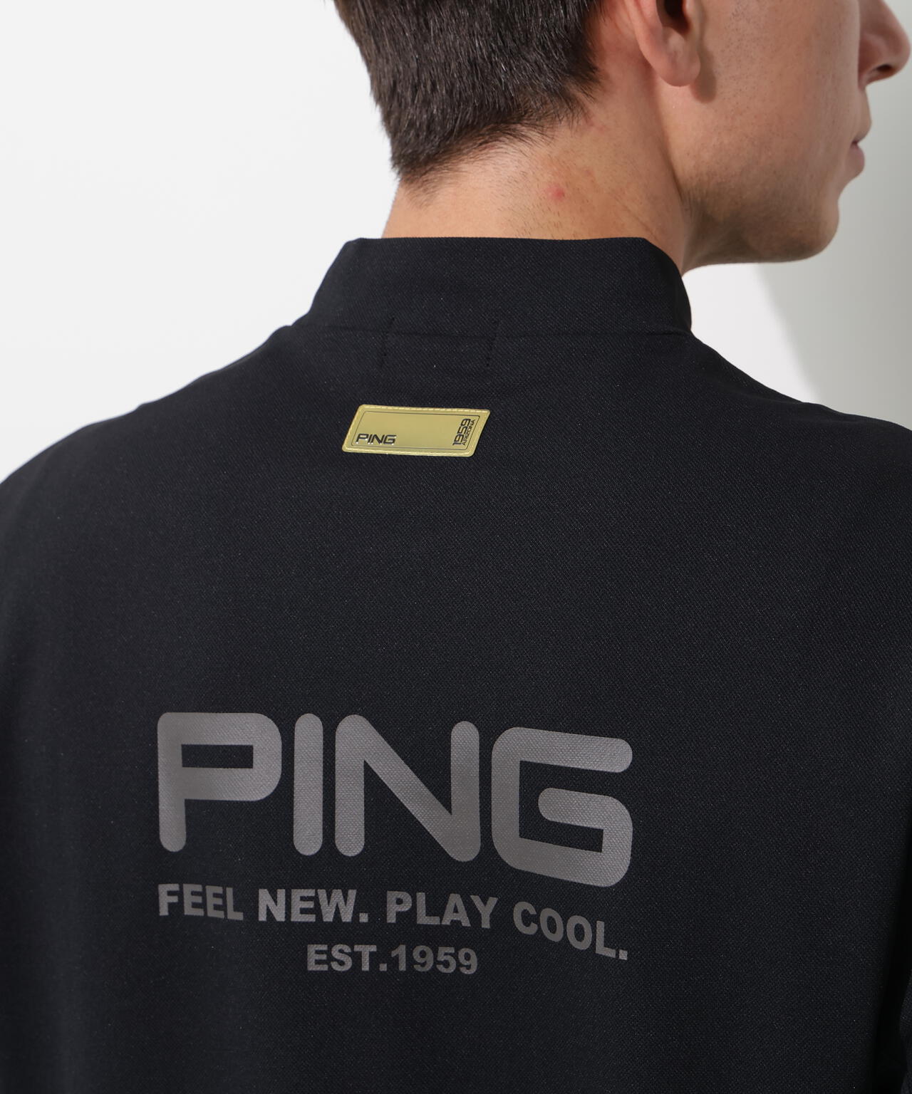 【PING APPAREL】レイブロック半袖ハイネックカットソー <GOLD> (MENS)
