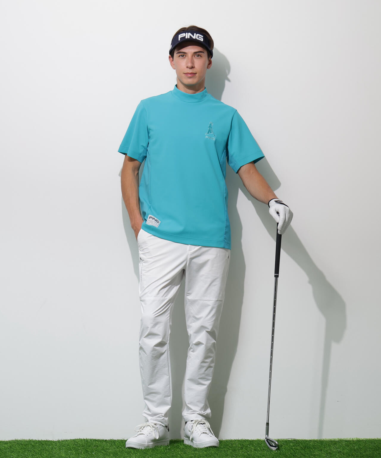 【PING APPAREL】レイブロック半袖ハイネックカットソー <GOLD> (MENS)