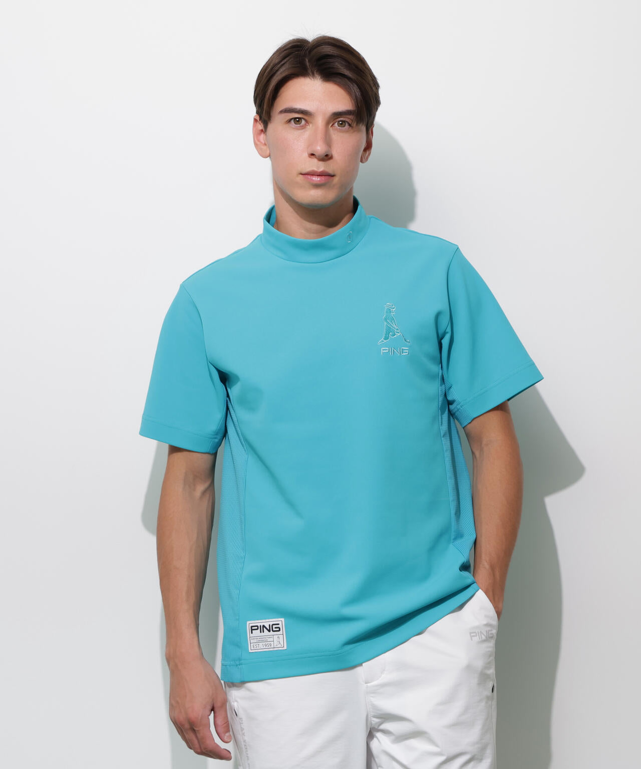 【PING APPAREL】レイブロック半袖ハイネックカットソー <GOLD> (MENS)
