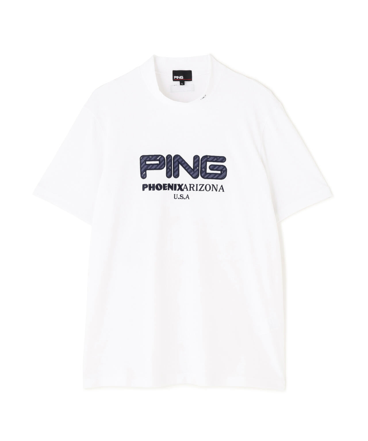 【PING APPAREL】アップリケ半袖ハイネックシャツ <NATIVE> (MENS)