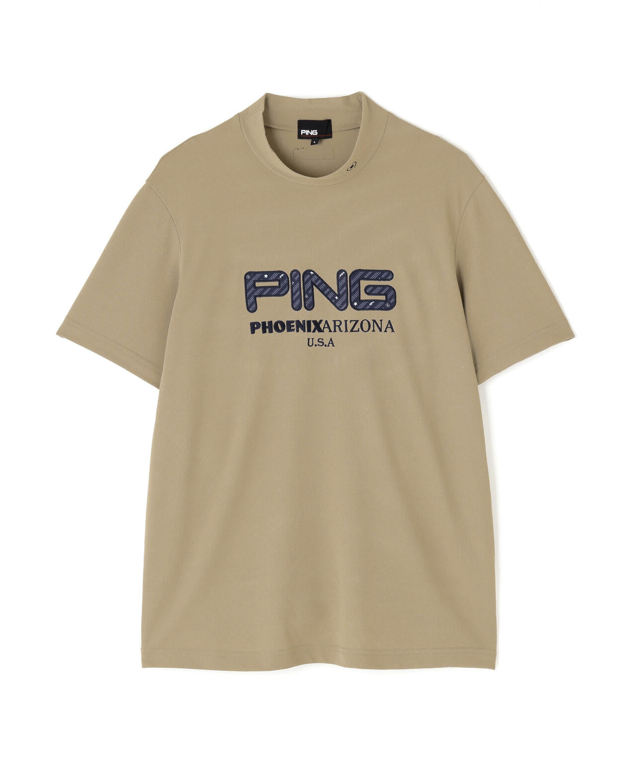 【PING APPAREL】アップリケ半袖ハイネックシャツ <NATIVE> (MENS)