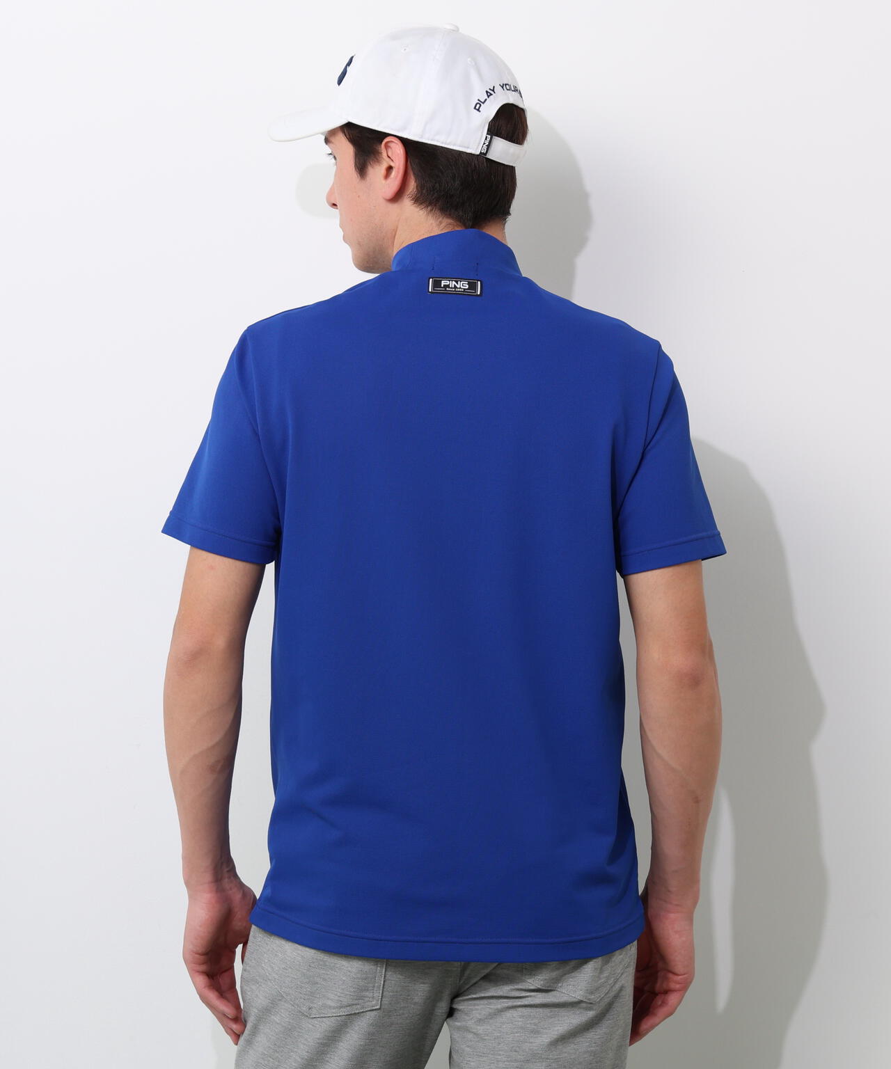 【PING APPAREL】アップリケ半袖ハイネックシャツ <NATIVE> (MENS)