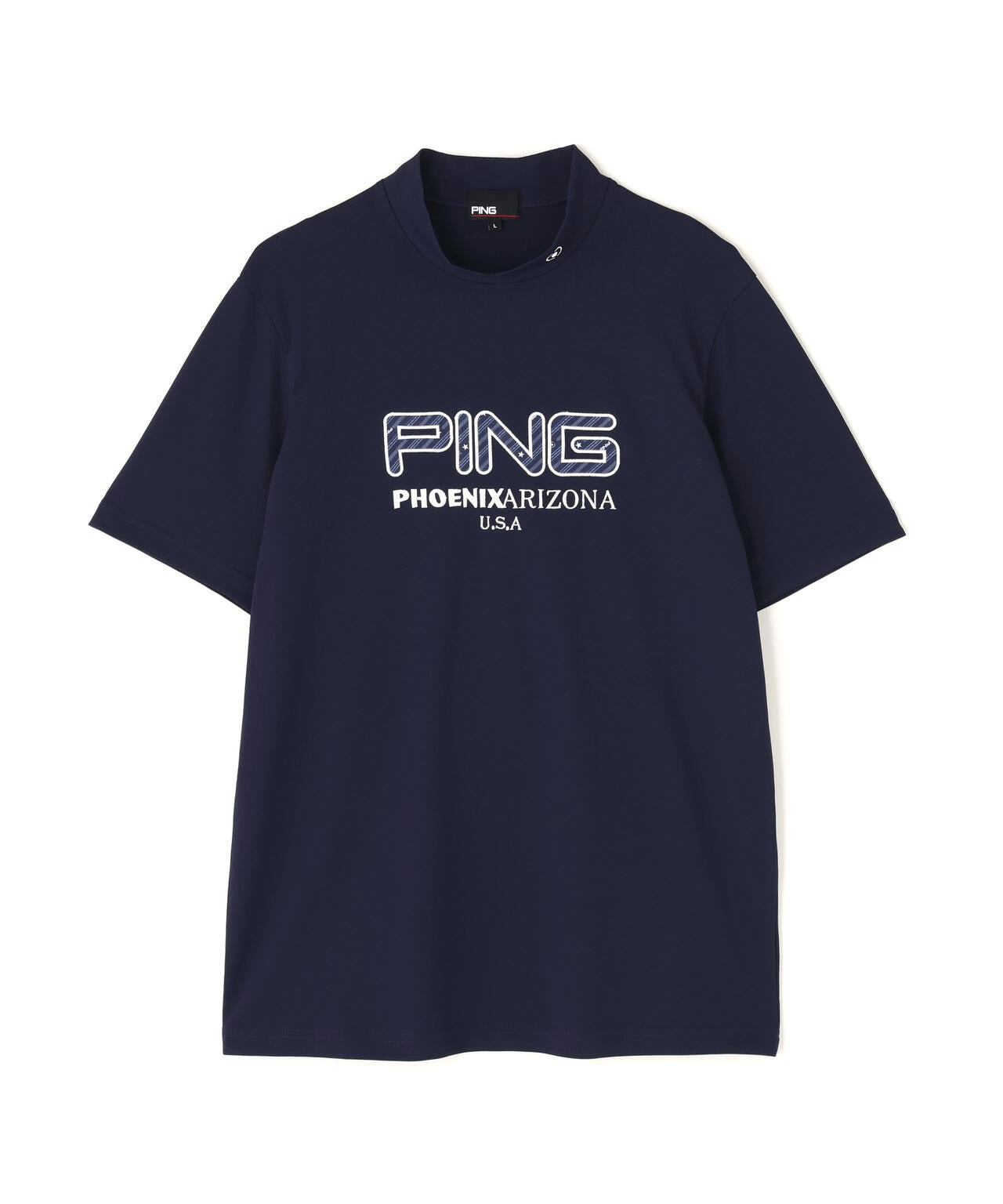 【PING APPAREL】アップリケ半袖ハイネックシャツ <NATIVE> (MENS)