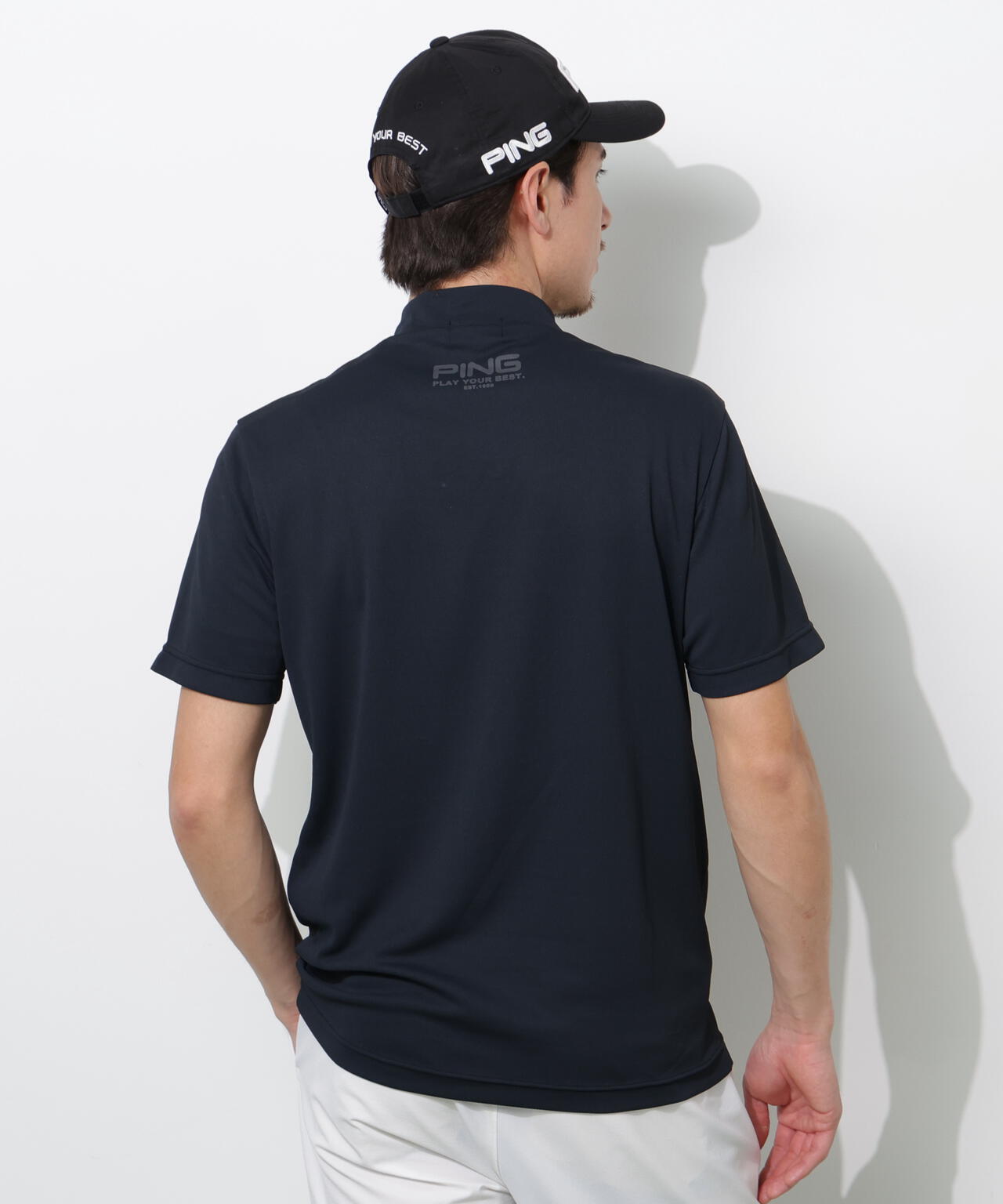 【PING APPAREL】変形カノコ半袖ハイネックカットソー <PERFORMANCE> (MENS)