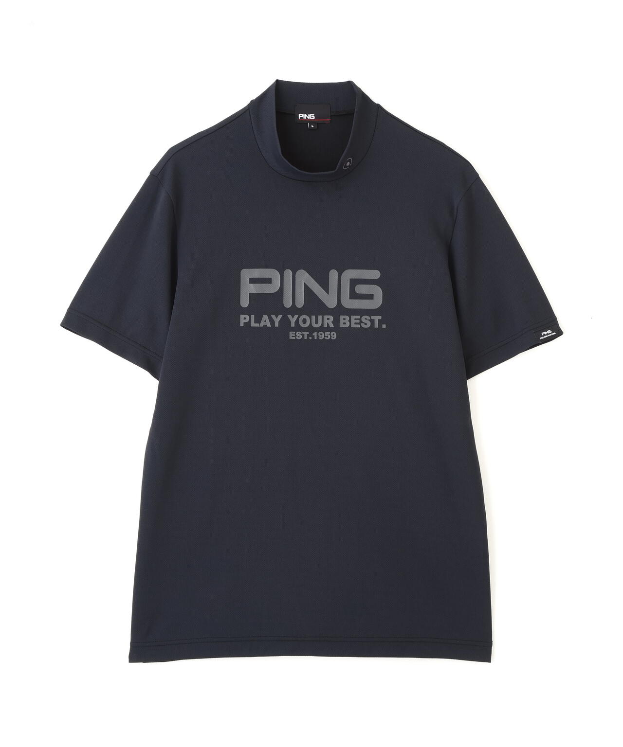 【PING APPAREL】変形カノコ半袖ハイネックカットソー <PERFORMANCE> (MENS)