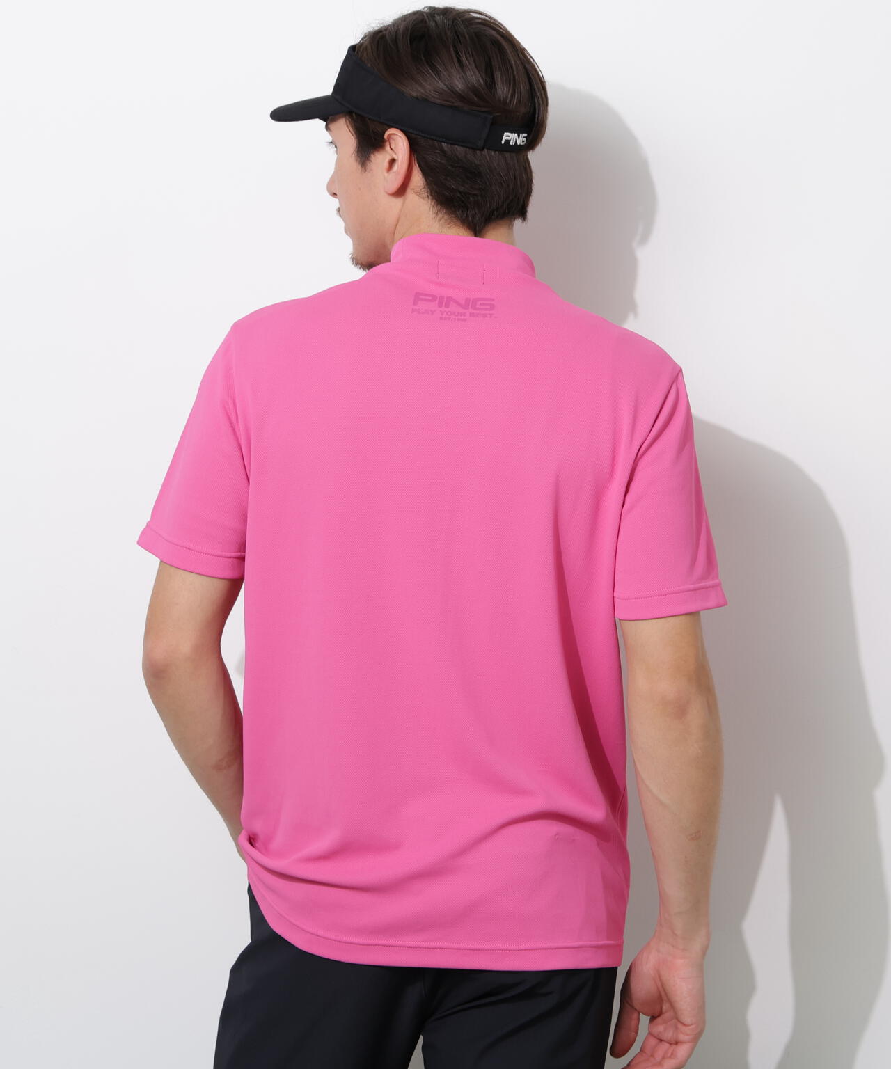 【PING APPAREL】変形カノコ半袖ハイネックカットソー <PERFORMANCE> (MENS)