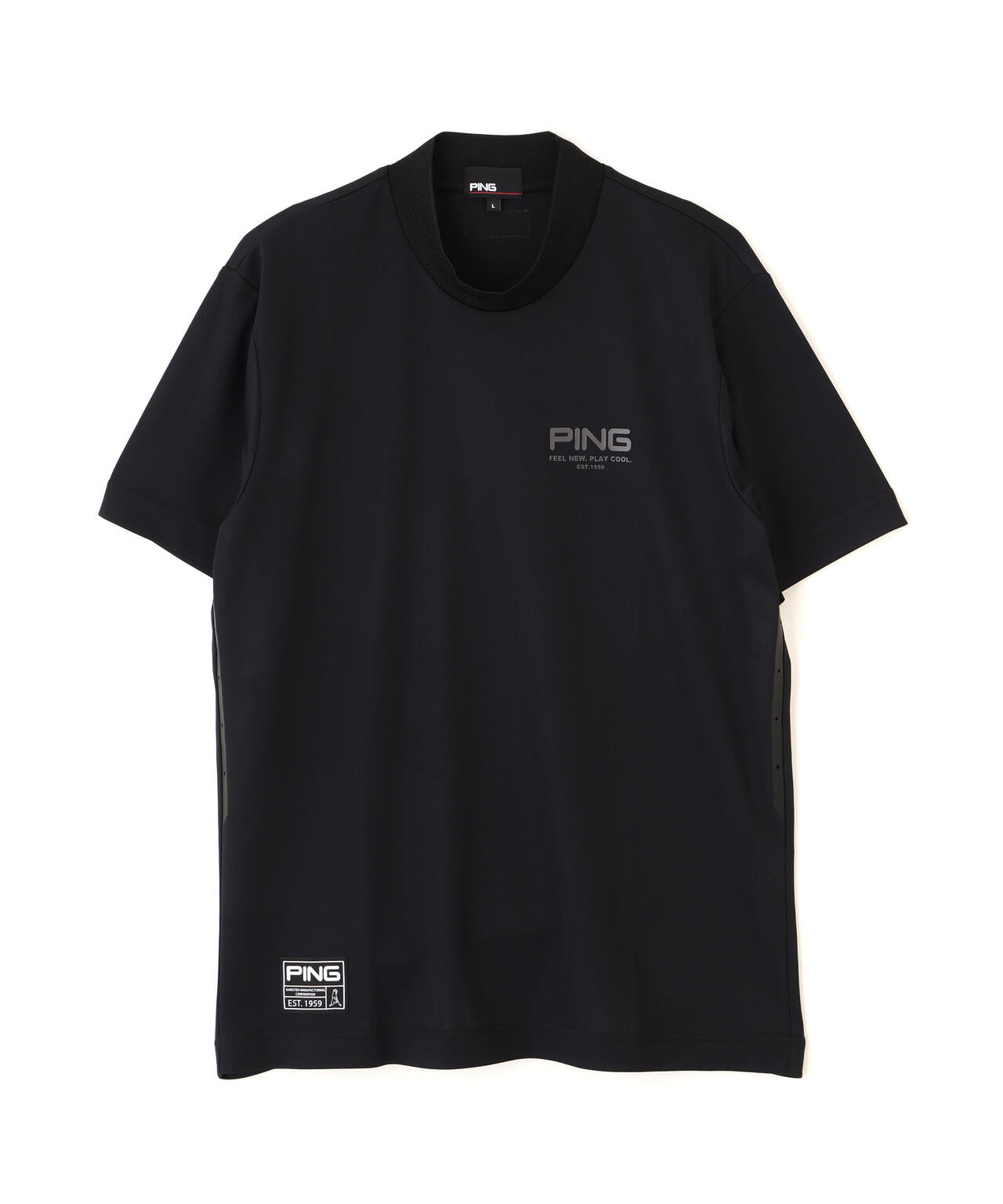 【PING APPAREL】サンベール×クールフローカノコ半袖ハイネックシャツ <GOLD> (MENS)