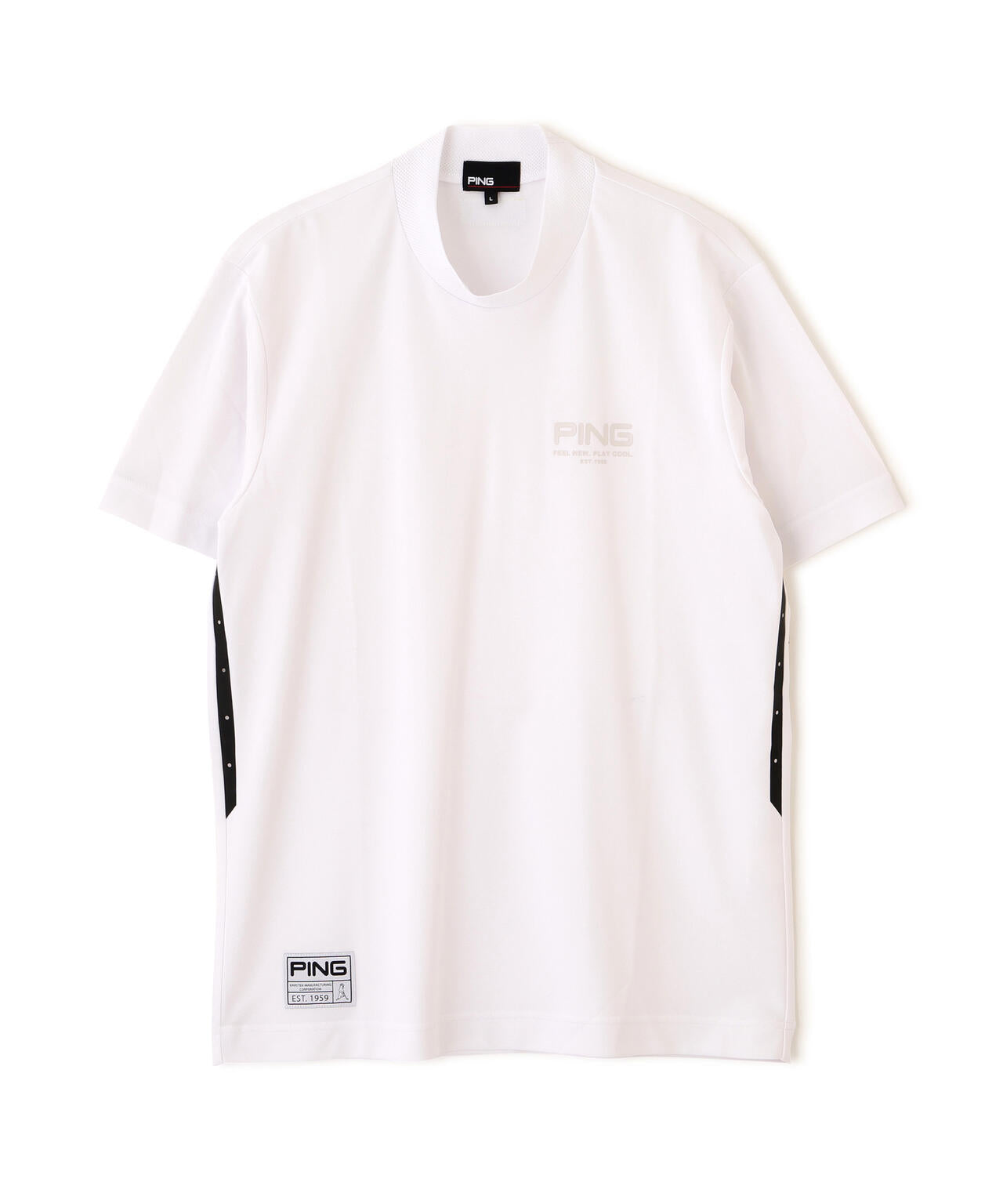 【PING APPAREL】サンベール×クールフローカノコ半袖ハイネックシャツ <GOLD> (MENS)