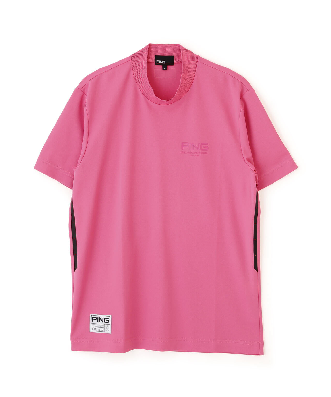 【PING APPAREL】サンベール×クールフローカノコ半袖ハイネックシャツ <GOLD> (MENS)