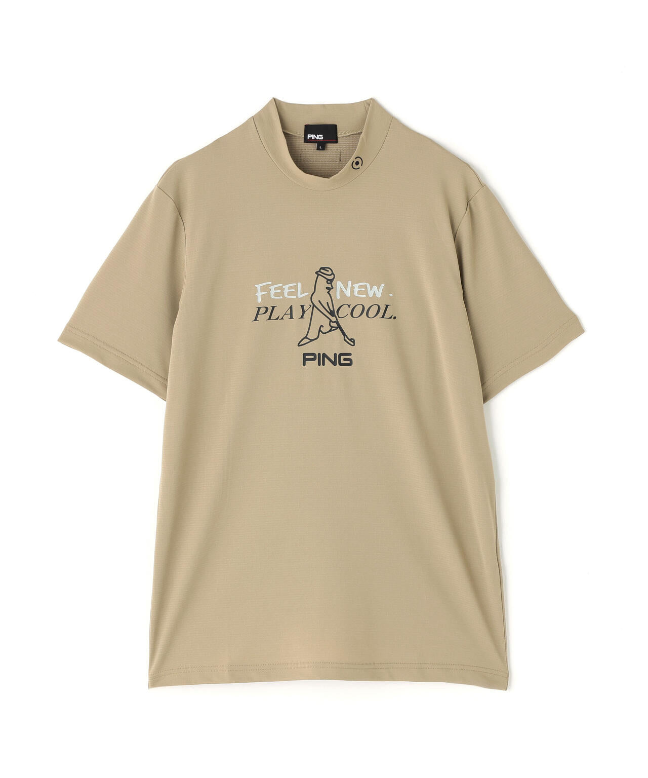 【PING APPAREL】SNAPTEXカノコインレーMr.PINGプリント半袖ハイネックカットソー <NATIVE> (MENS)