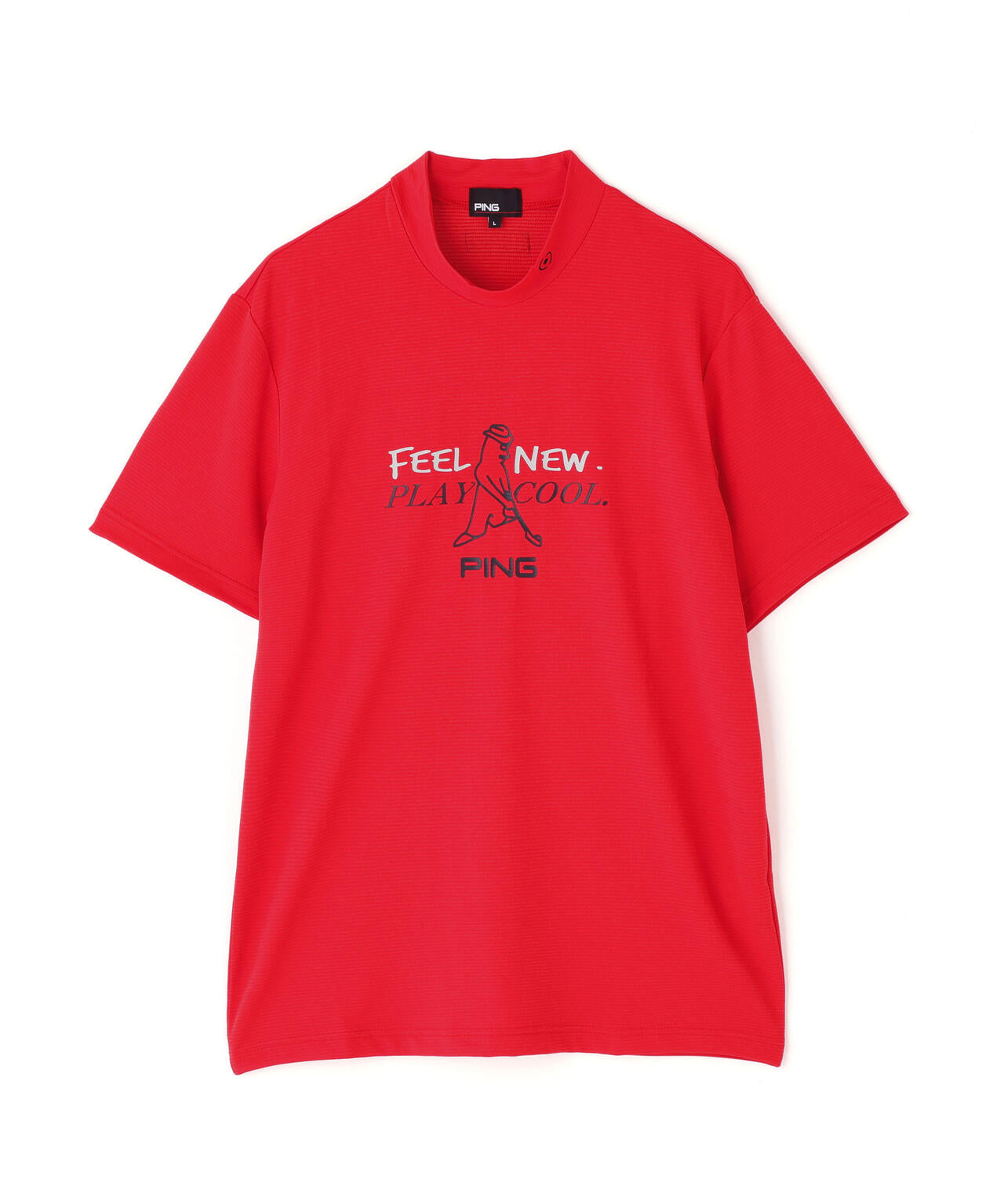 【PING APPAREL】SNAPTEXカノコインレーMr.PINGプリント半袖ハイネックカットソー <NATIVE> (MENS)