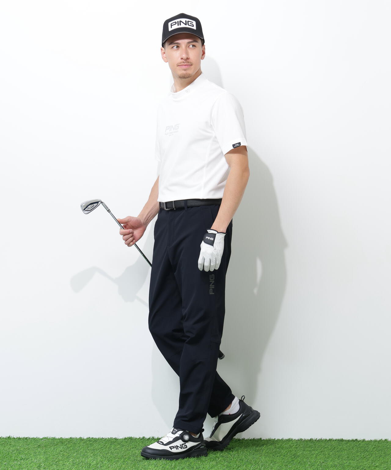 【PING APPAREL】クイックドライ半袖カノコハイネックシャツ <PERFORMANCE> (MENS)