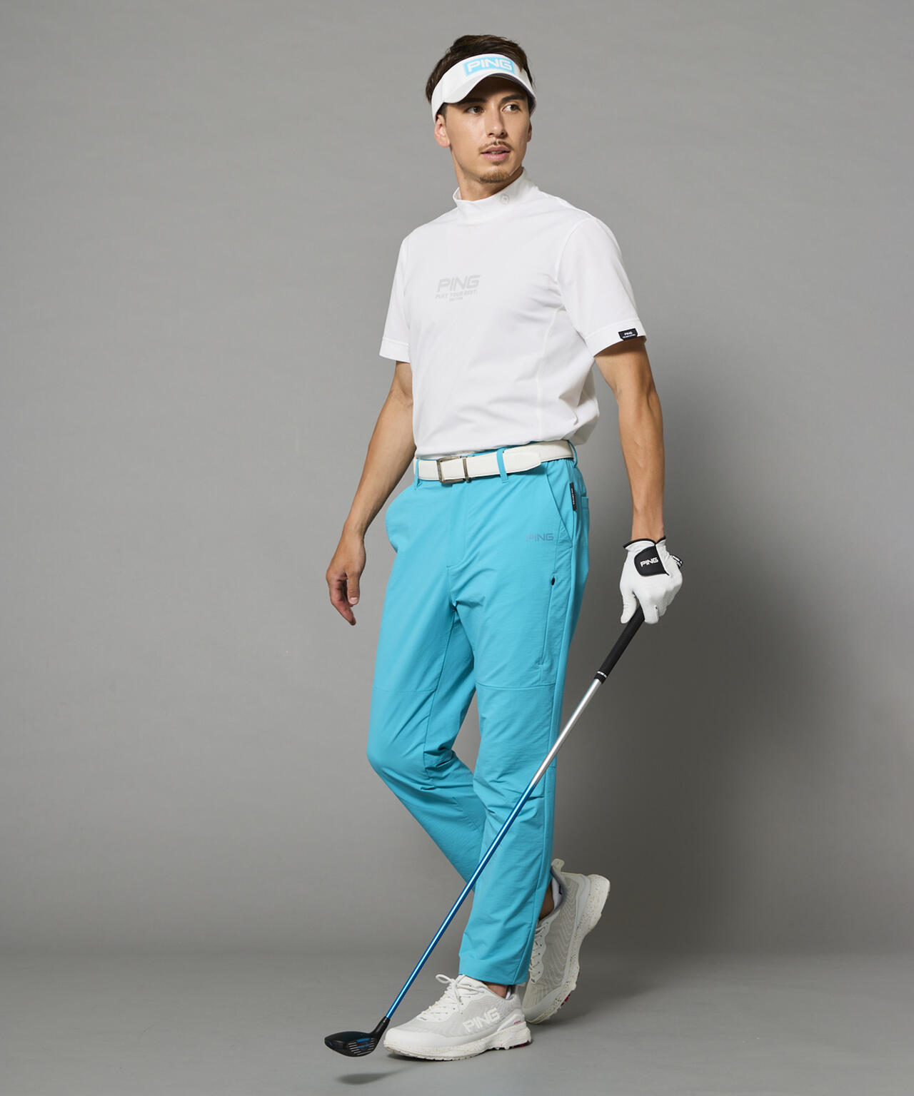 【PING APPAREL】クイックドライ半袖カノコハイネックシャツ <PERFORMANCE> (MENS)