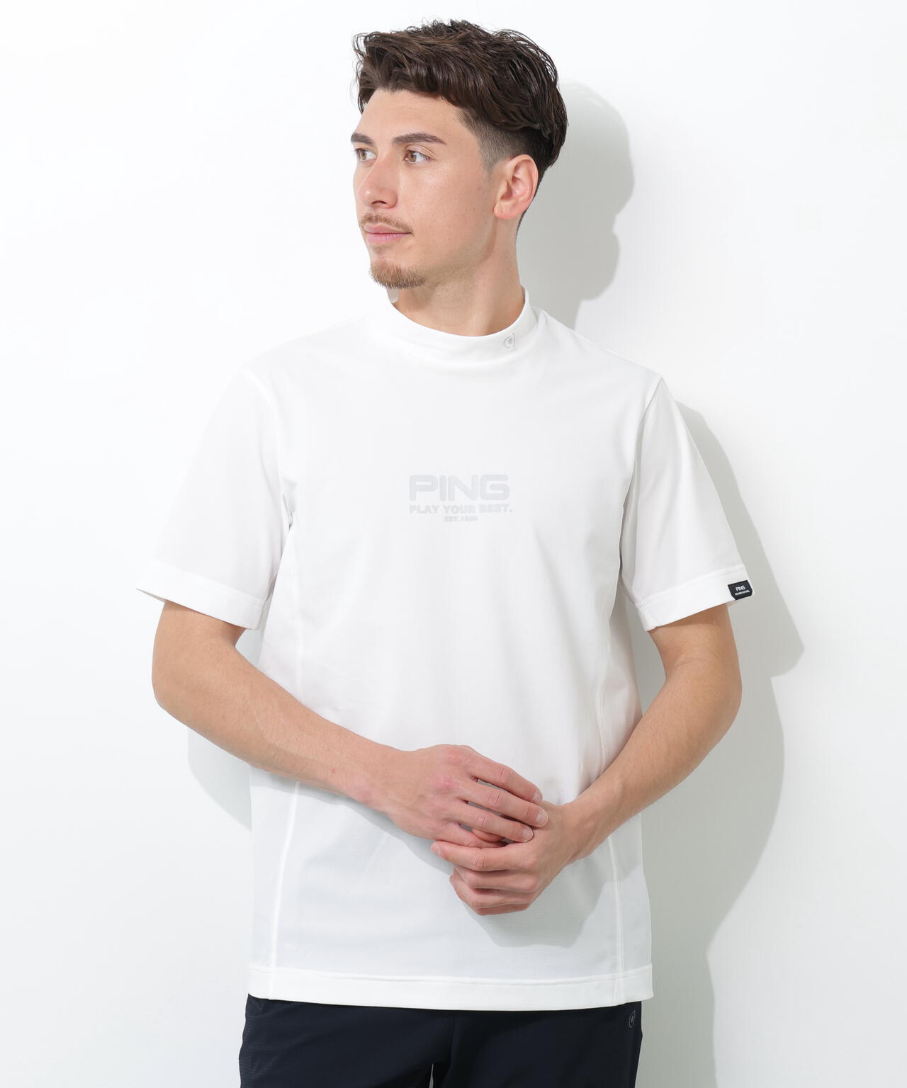 【PING APPAREL】クイックドライ半袖カノコハイネックシャツ <PERFORMANCE> (MENS)