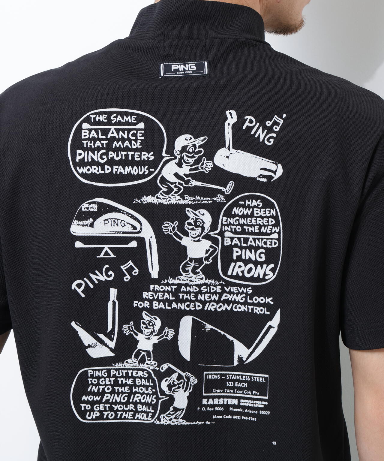 【PING APPAREL】【10カラーシリーズ】PEカノコ半袖ハイネックシャツ <NATIVE> (MENS)