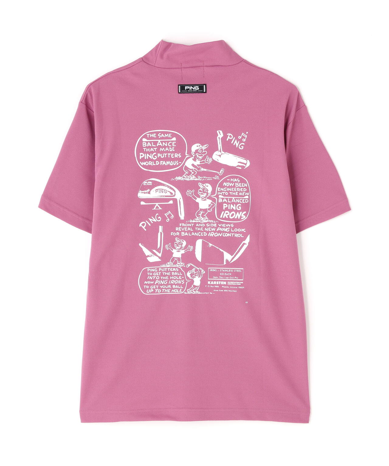 【PING APPAREL】【10カラーシリーズ】PEカノコ半袖ハイネックシャツ <NATIVE> (MENS)