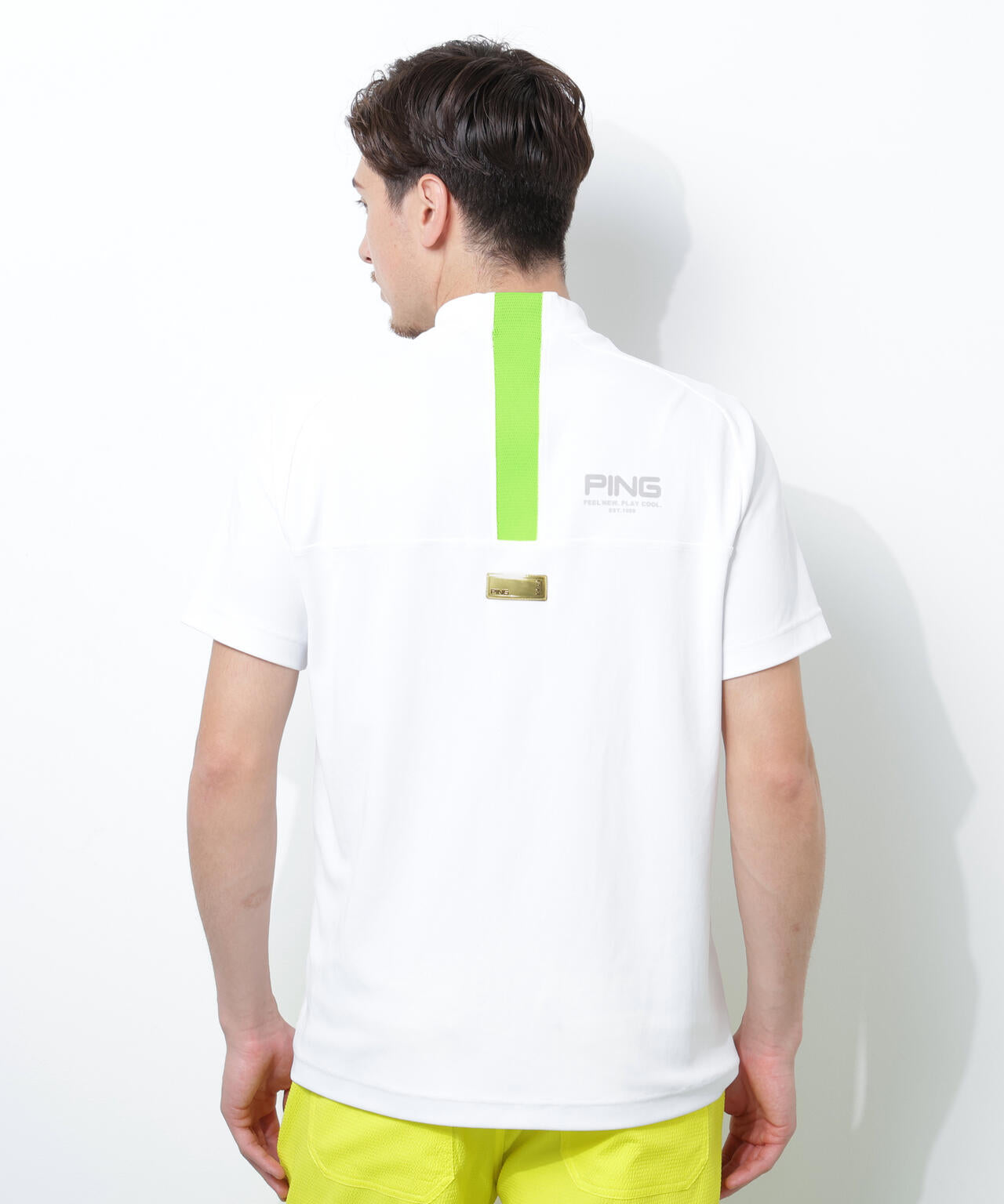 【PING APPAREL】【接触冷感・UVカット】スーパーシェルター06半袖ハイネックシャツ <GOLD> (MENS)