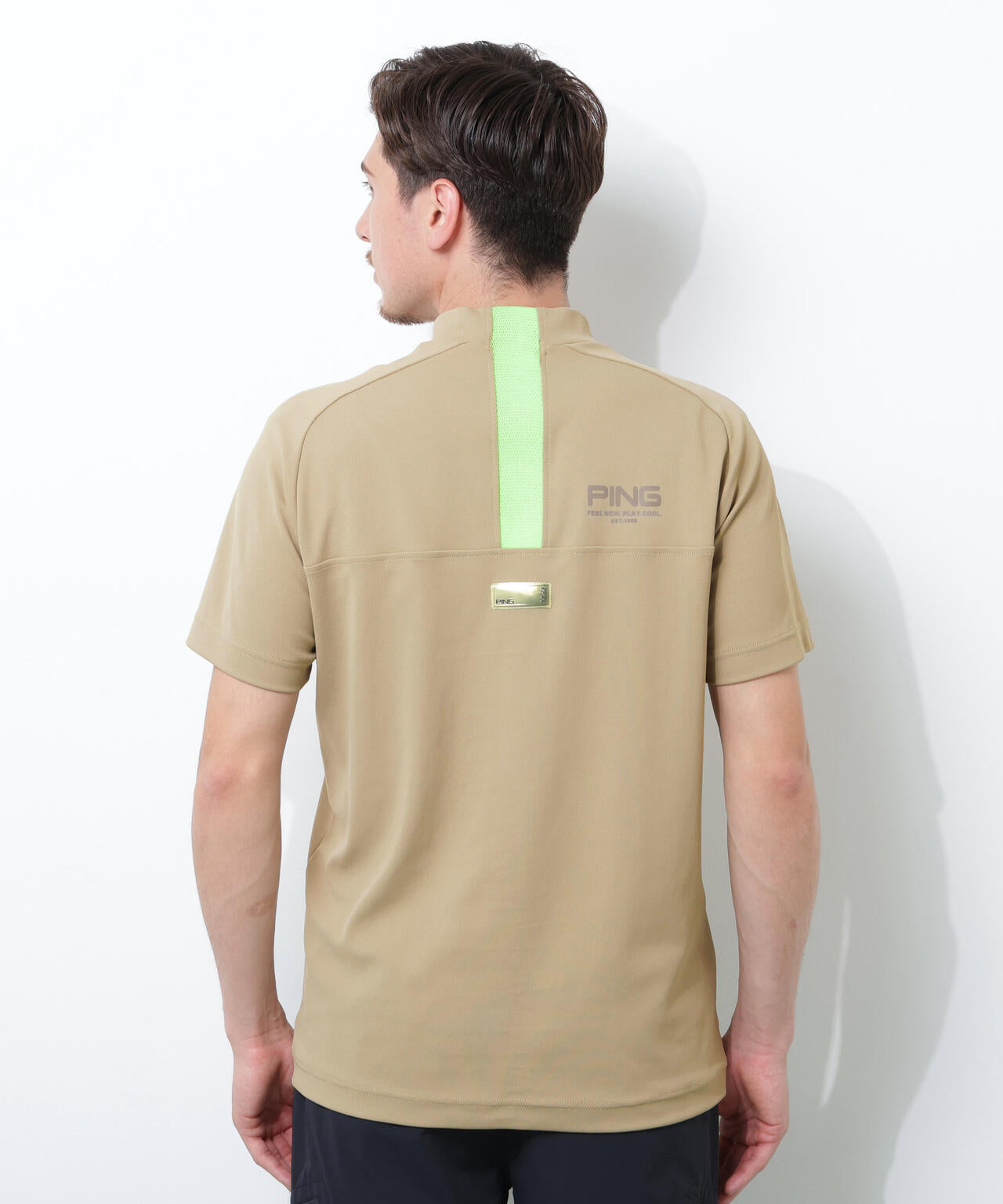 【PING APPAREL】【接触冷感・UVカット】スーパーシェルター06半袖ハイネックシャツ <GOLD> (MENS)