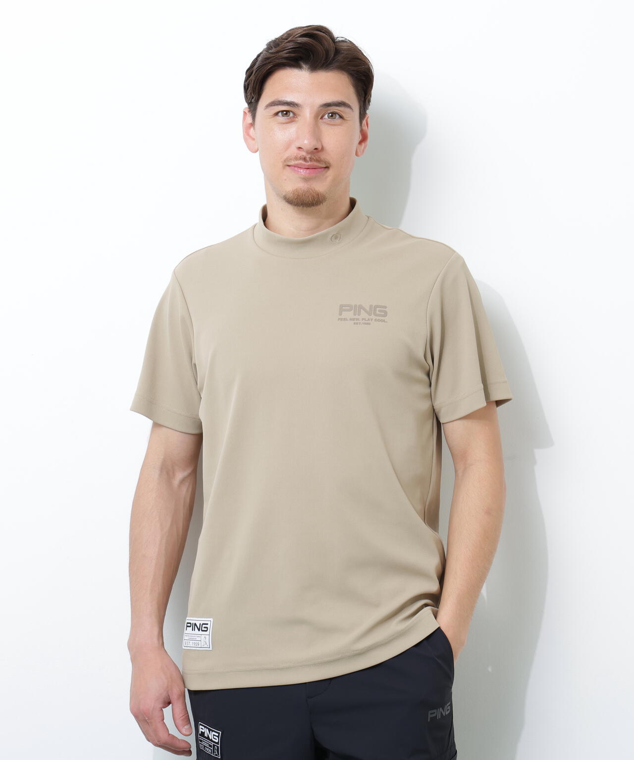 【PING APPAREL】スーパーシェルター06半袖ハイネックシャツ <GOLD> (MENS)