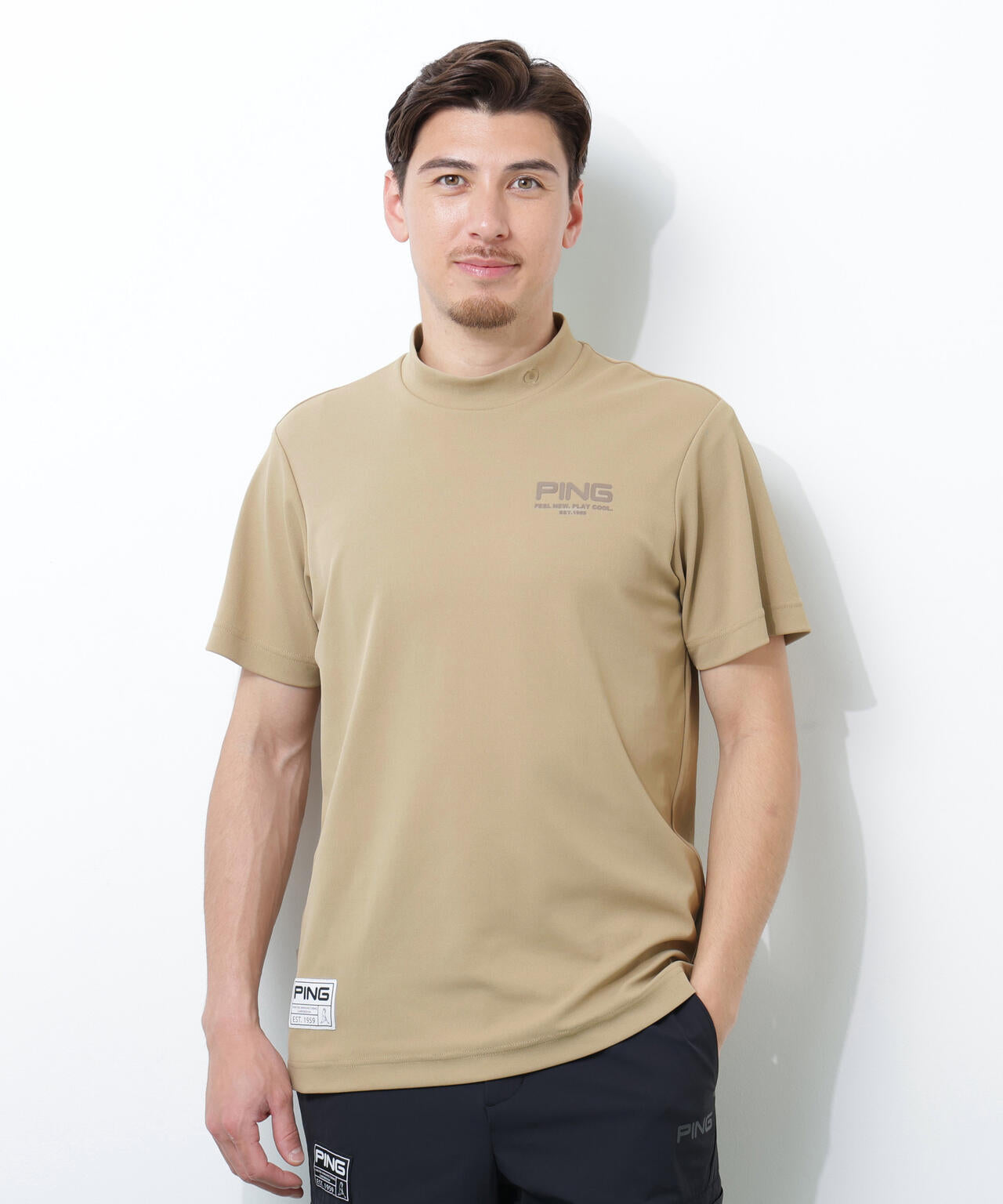 【PING APPAREL】【接触冷感・UVカット】スーパーシェルター06半袖ハイネックシャツ <GOLD> (MENS)