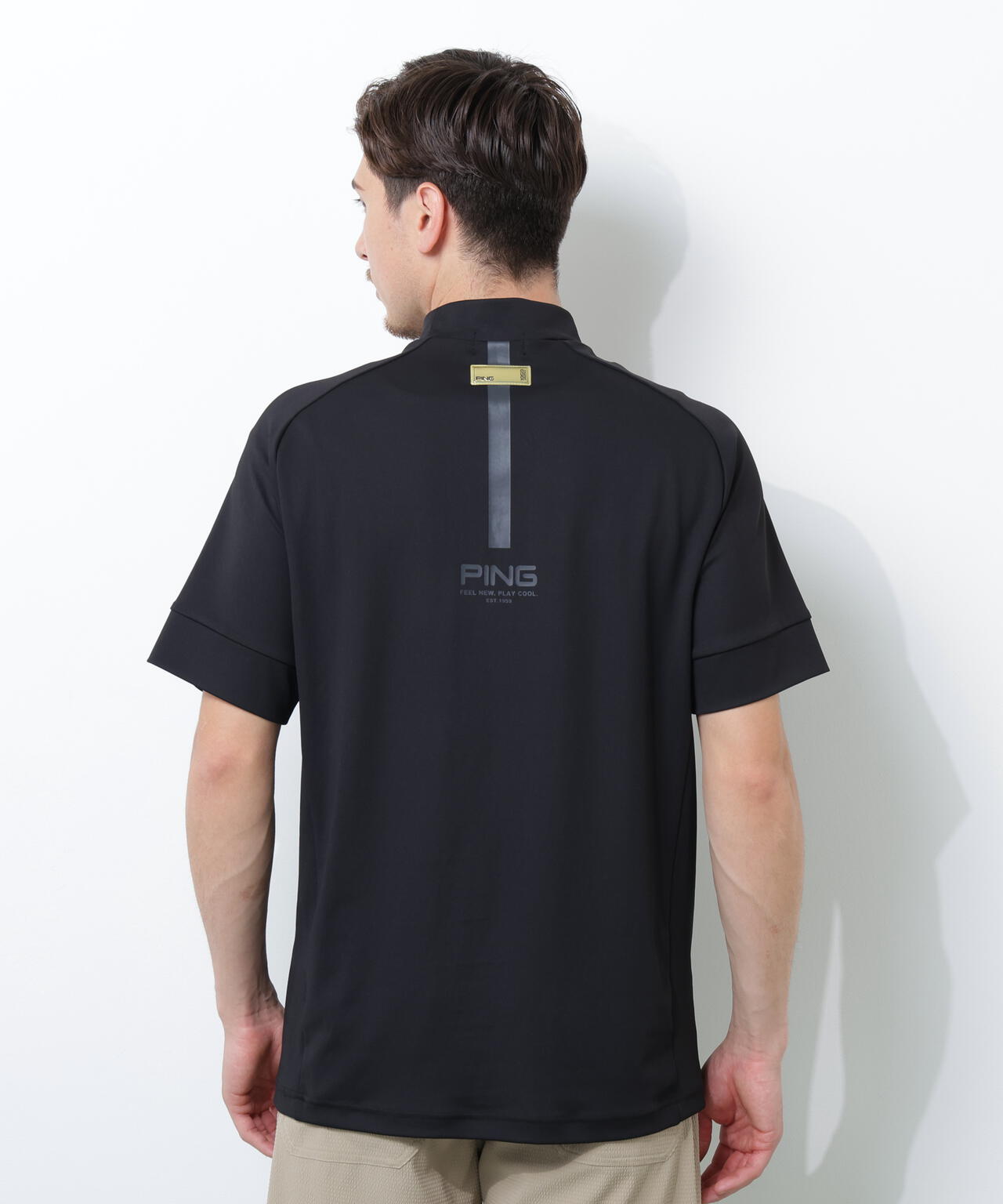 【PING APPAREL】テラカノコ半袖ハイネックシャツ <GOLD> (MENS)