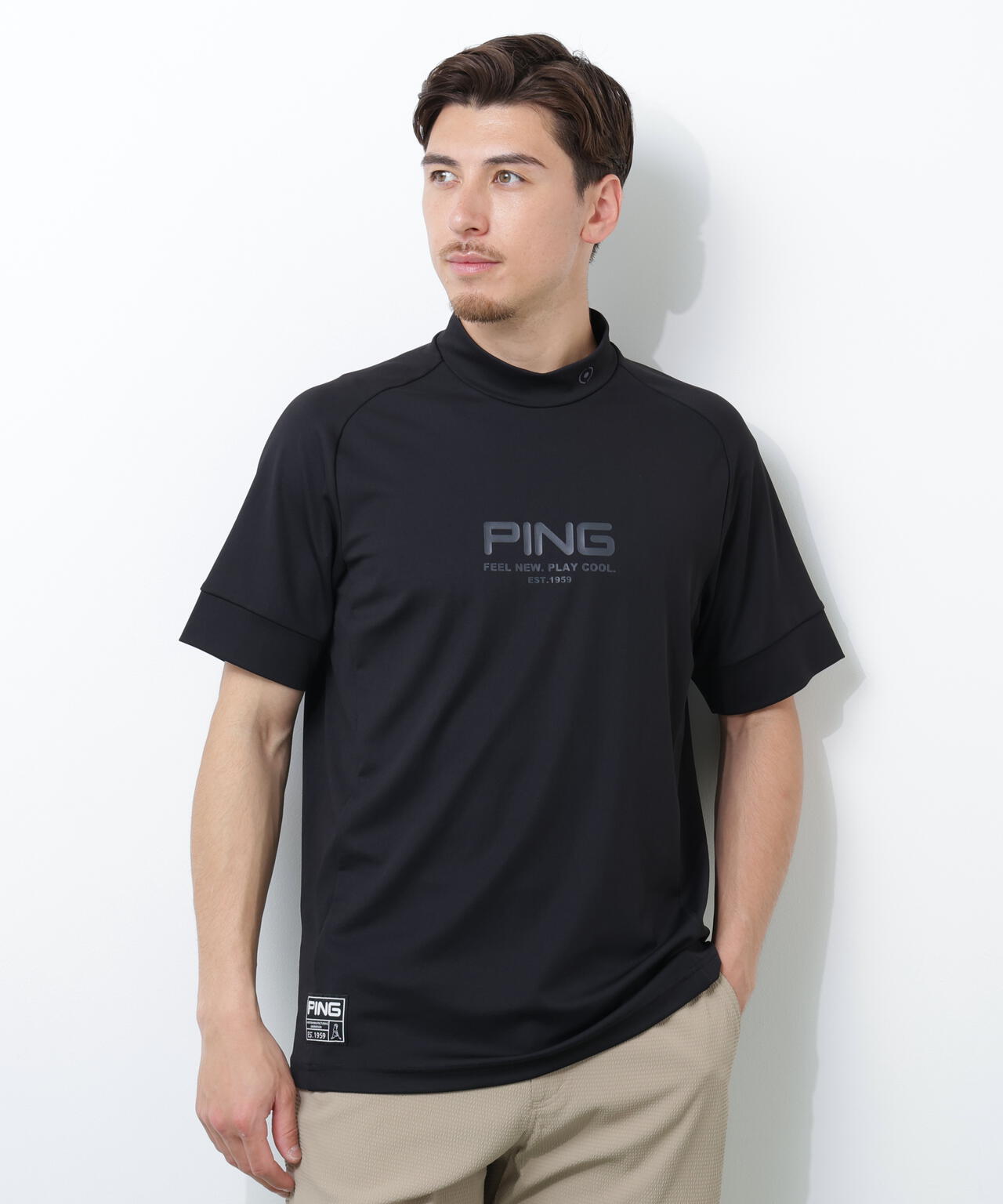【PING APPAREL】テラカノコ半袖ハイネックシャツ <GOLD> (MENS)
