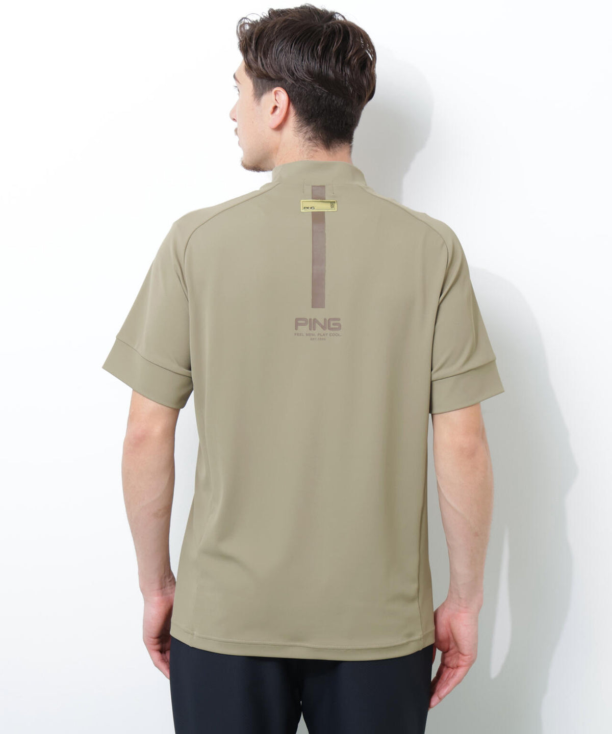 【PING APPAREL】【UVカット・吸水速乾】テラカノコ半袖ハイネックシャツ <GOLD> (MENS)
