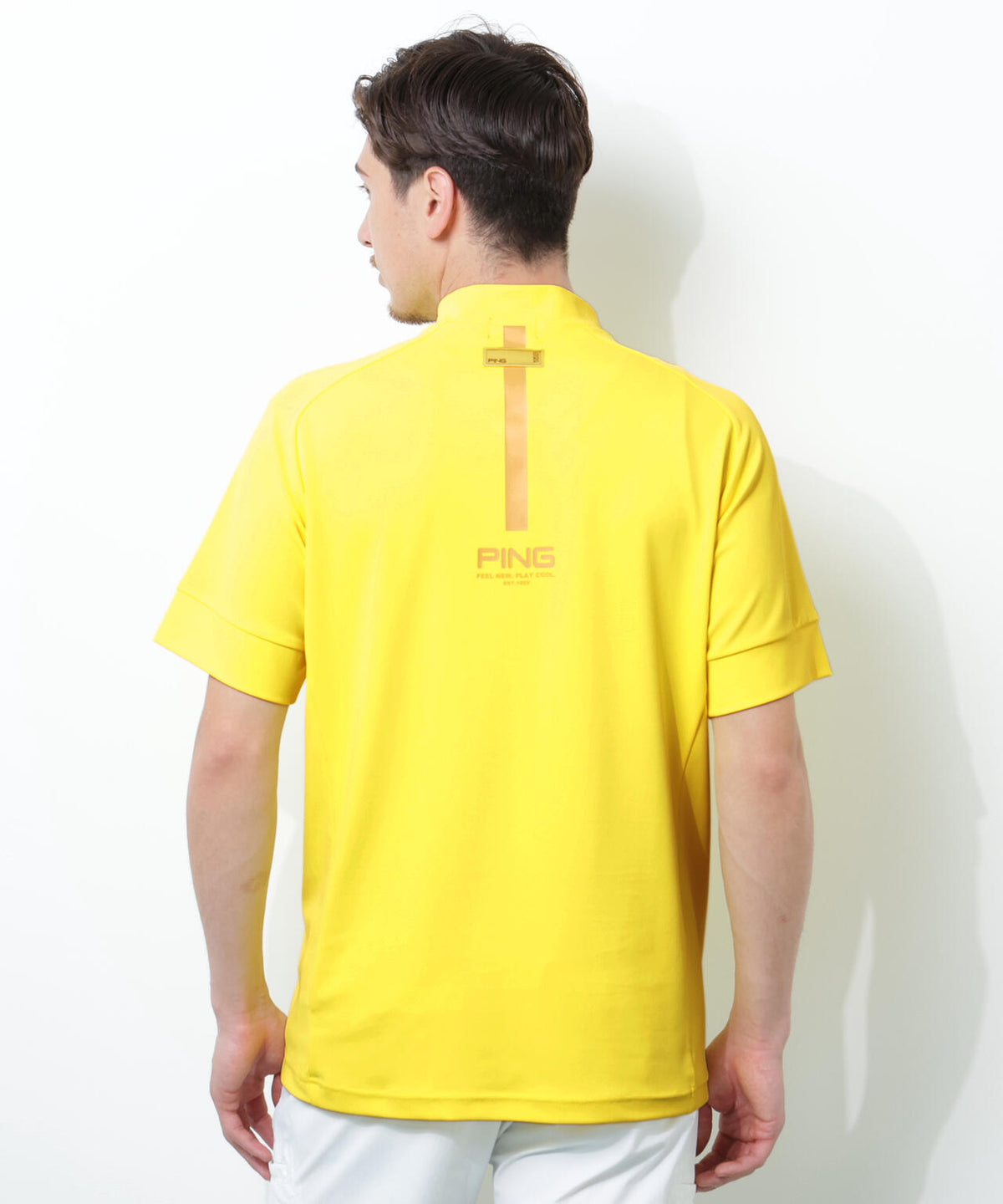 【PING APPAREL】【UVカット・吸水速乾】テラカノコ半袖ハイネックシャツ <GOLD> (MENS)