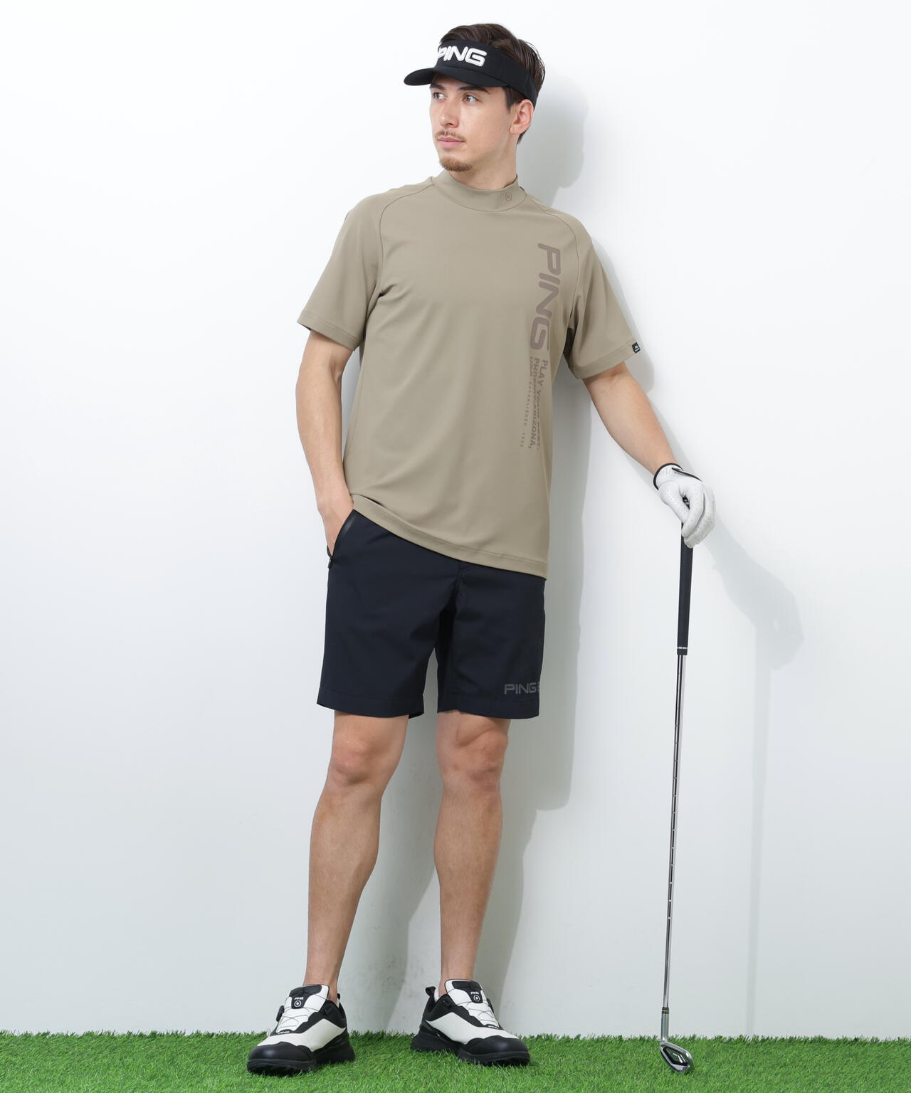 【PING APPAREL】テラカノコ半袖ハイネックシャツ <PERFORMANCE> (MENS)