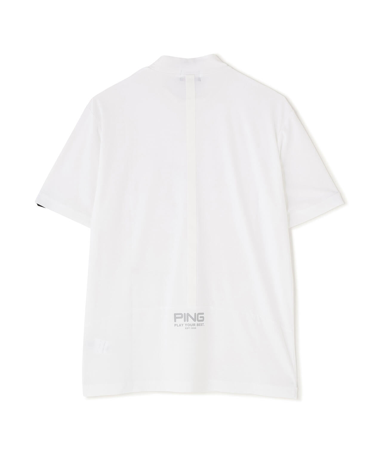 【PING APPAREL】シングルメッシュ レイブロック半袖ハイネックシャツ <PERFORMANCE> (MENS)