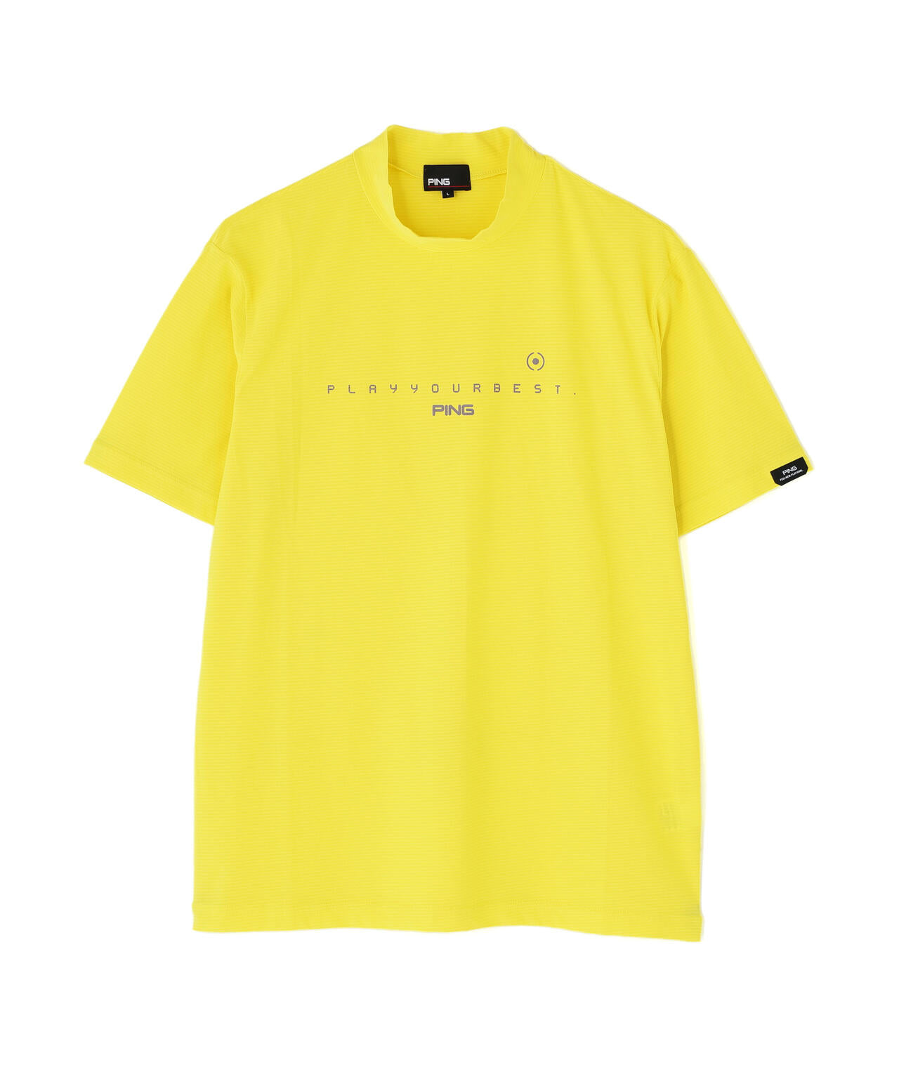 【PING APPAREL】シングルメッシュ レイブロック半袖ハイネックシャツ <PERFORMANCE> (MENS)
