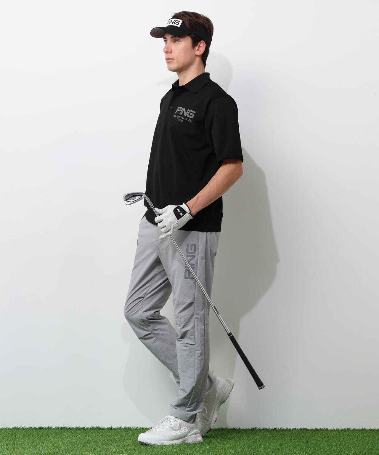 【PING APPAREL】半袖ニットポロシャツ <GOLD> (MENS)
