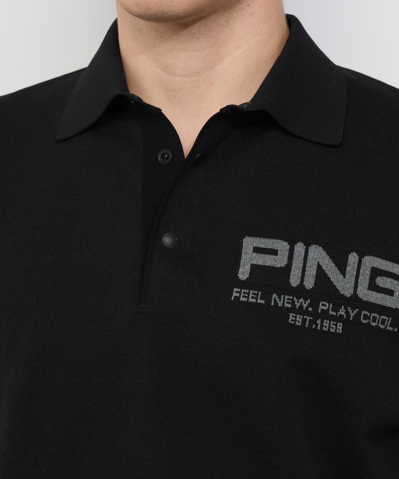 【PING APPAREL】半袖ニットポロシャツ <GOLD> (MENS)