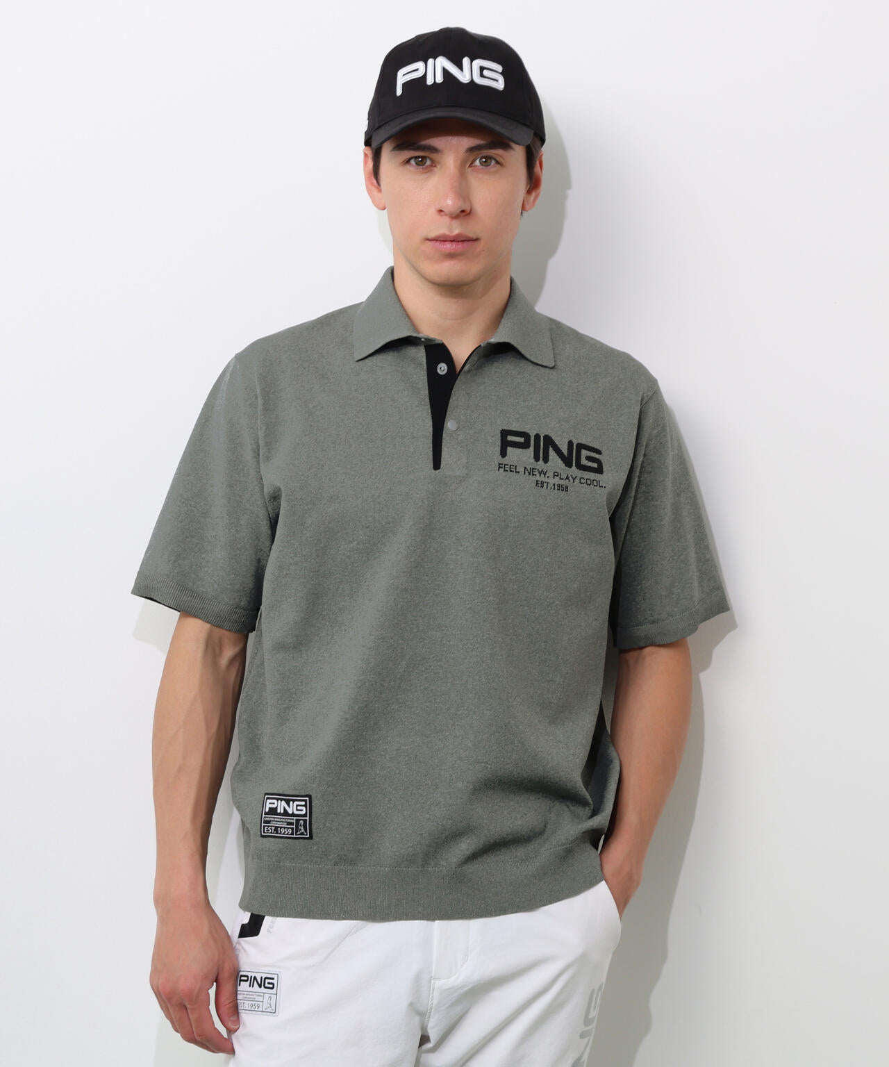 【PING APPAREL】半袖ニットポロシャツ <GOLD> (MENS)