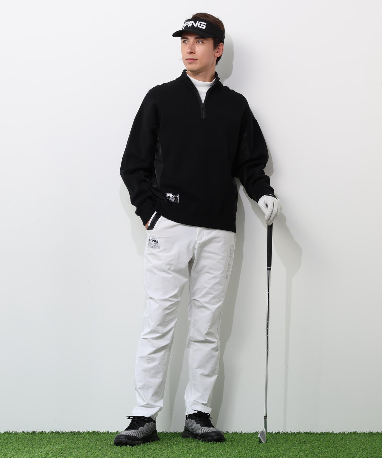【PING APPAREL】長袖ハーフジップニット <GOLD> (MENS)