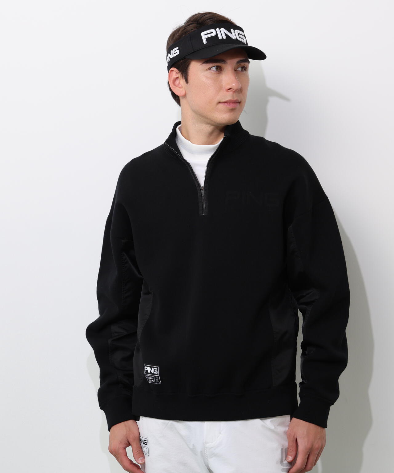 【PING APPAREL】長袖ハーフジップニット <GOLD> (MENS)