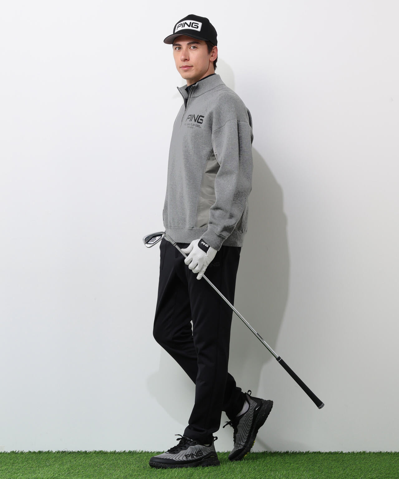 【PING APPAREL】長袖ハーフジップニット <GOLD> (MENS)