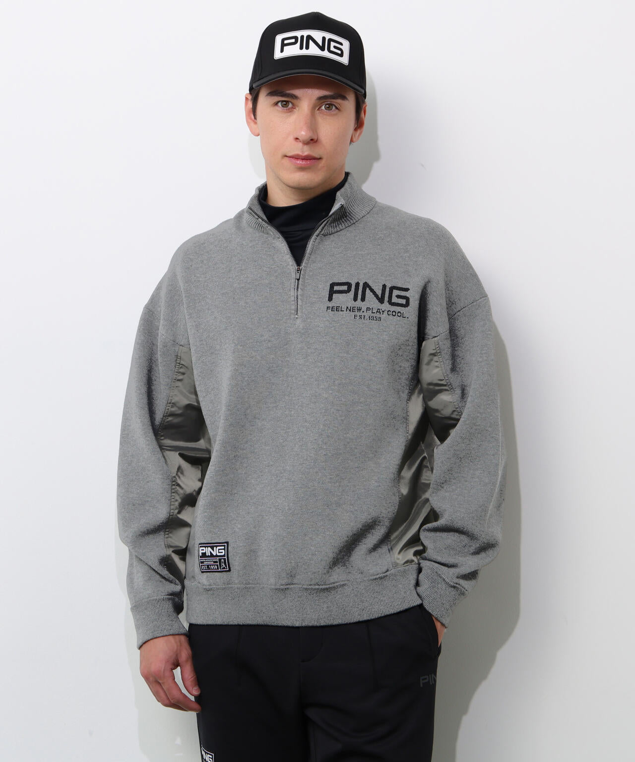 【PING APPAREL】長袖ハーフジップニット <GOLD> (MENS)