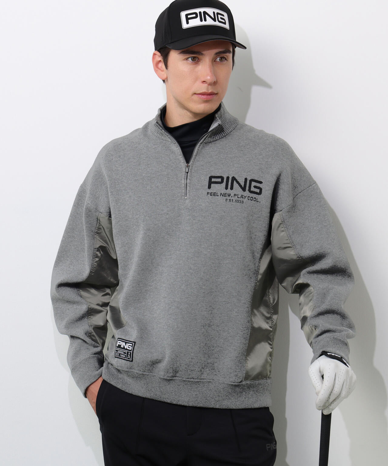 【PING APPAREL】長袖ハーフジップニット <GOLD> (MENS)
