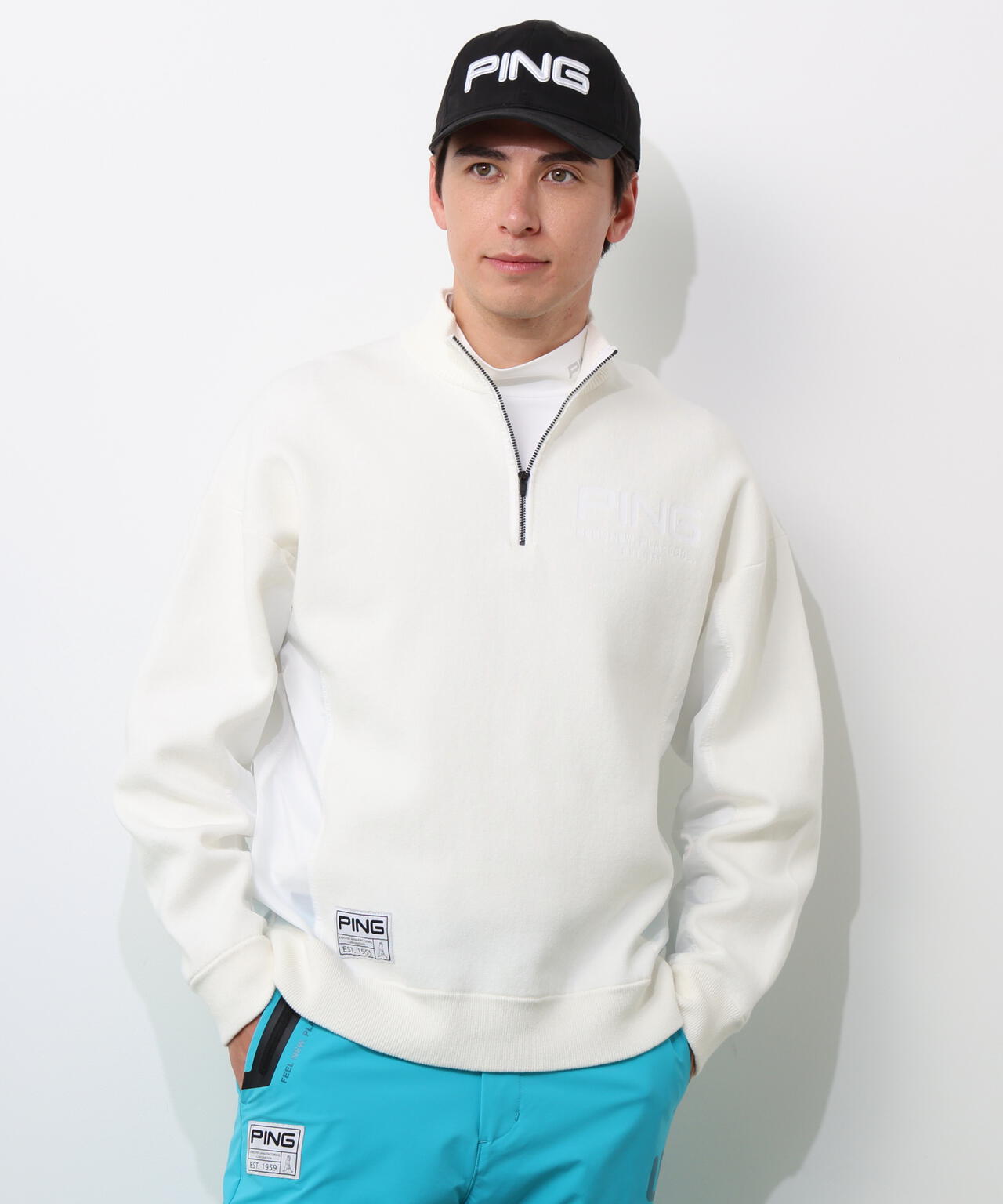 【PING APPAREL】長袖ハーフジップニット <GOLD> (MENS)