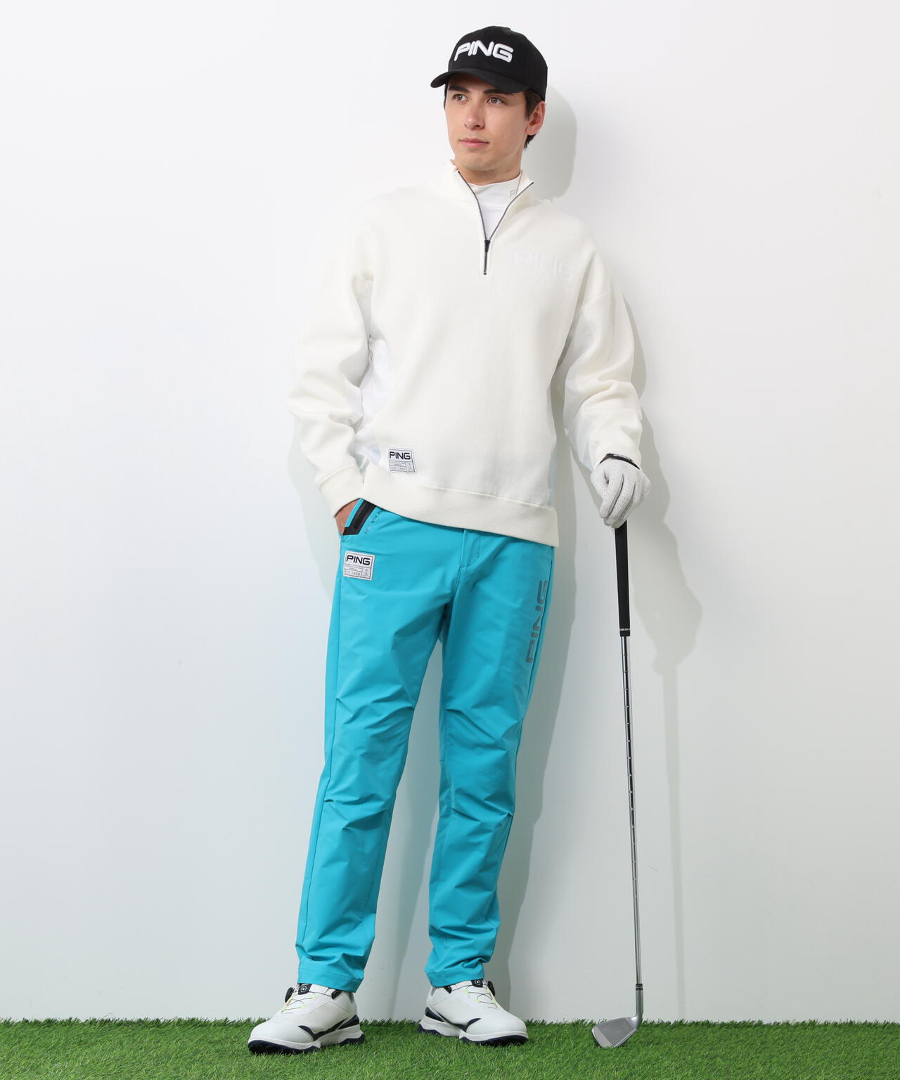 【PING APPAREL】長袖ハーフジップニット <GOLD> (MENS)