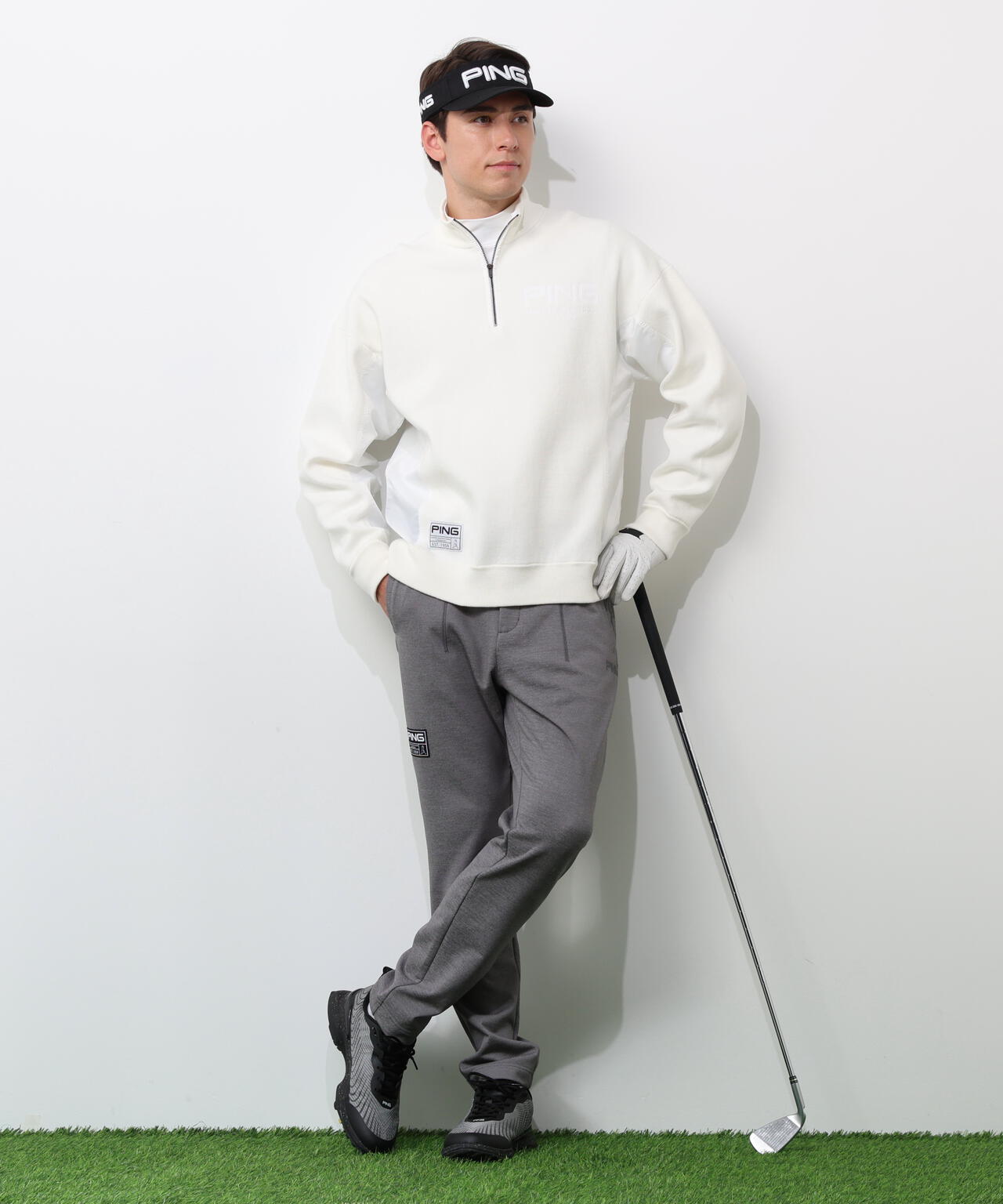 【PING APPAREL】長袖ハーフジップニット <GOLD> (MENS)