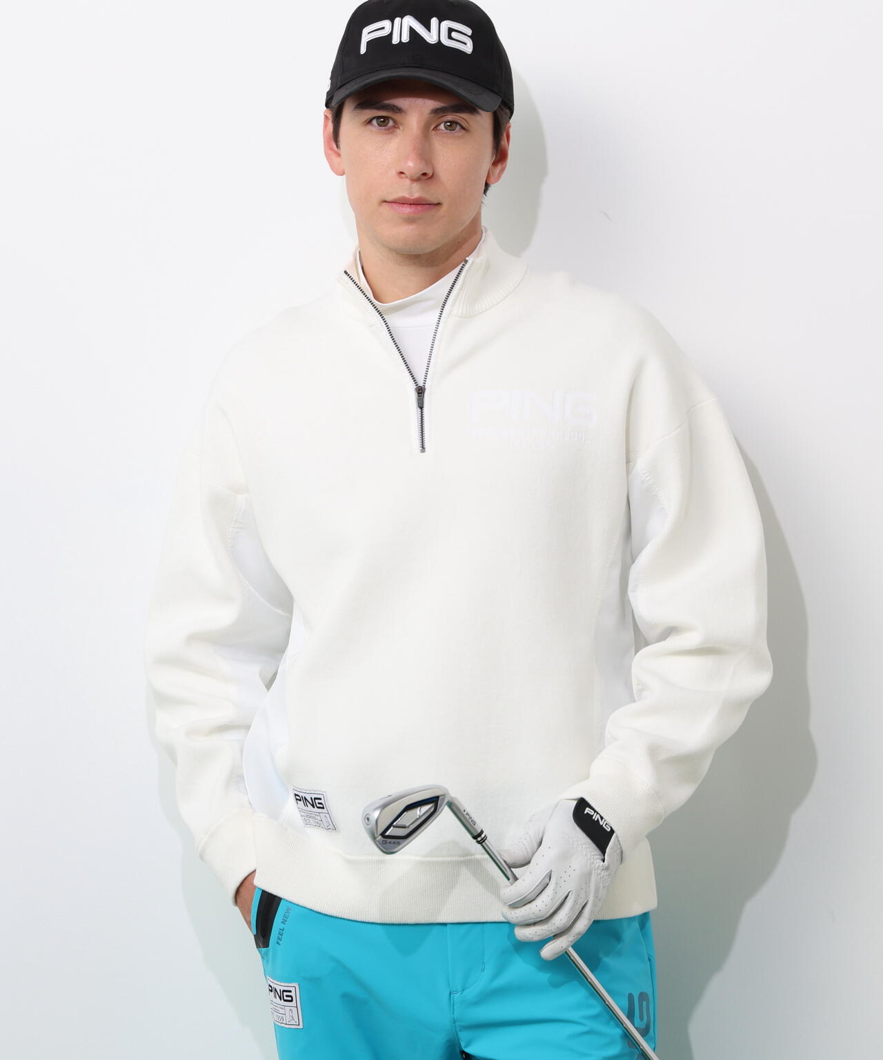 【PING APPAREL】長袖ハーフジップニット <GOLD> (MENS)