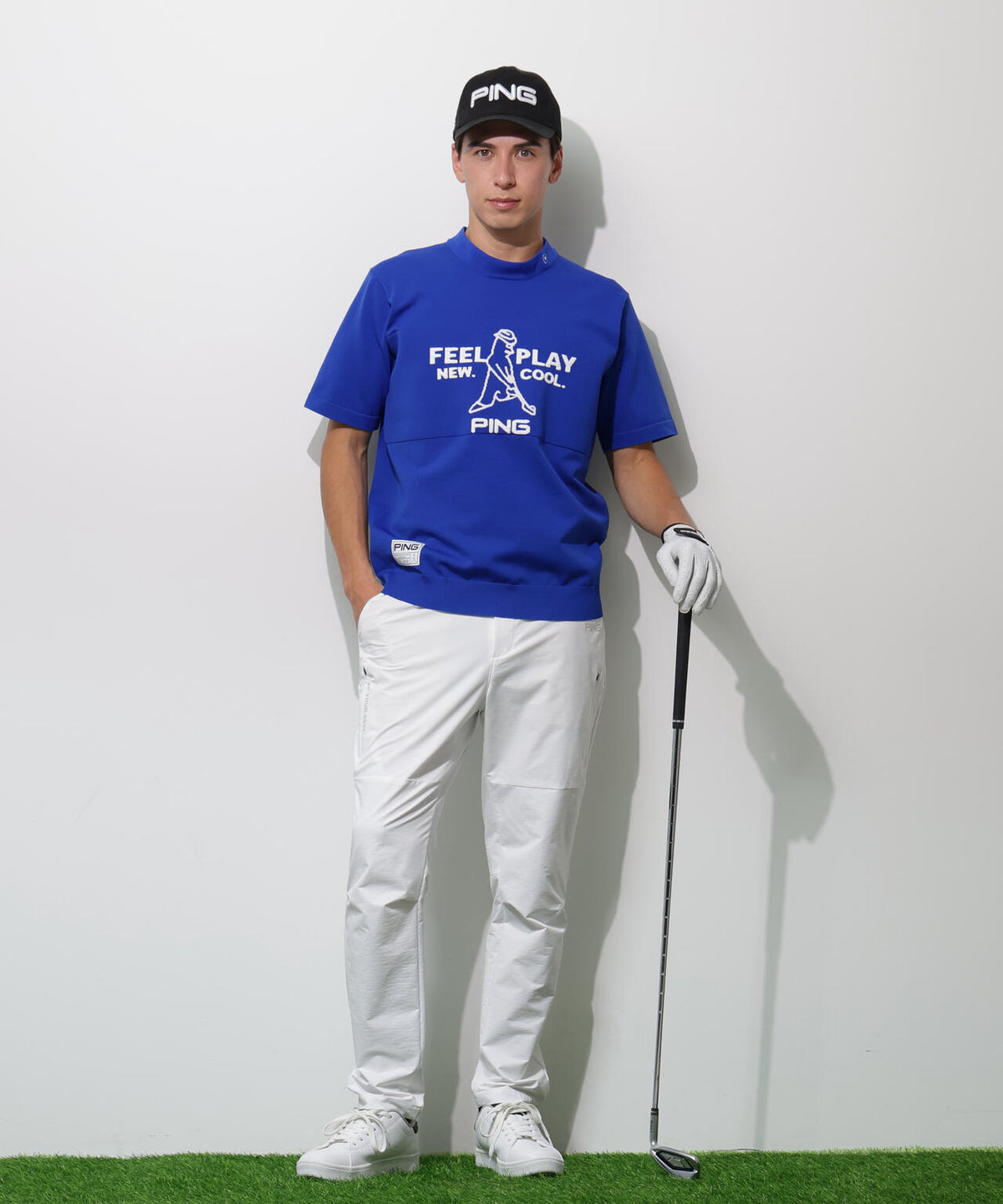 【PING APPAREL】Mr.PING 半袖ハイネックニットプルオーバー <GOLD> (MENS)