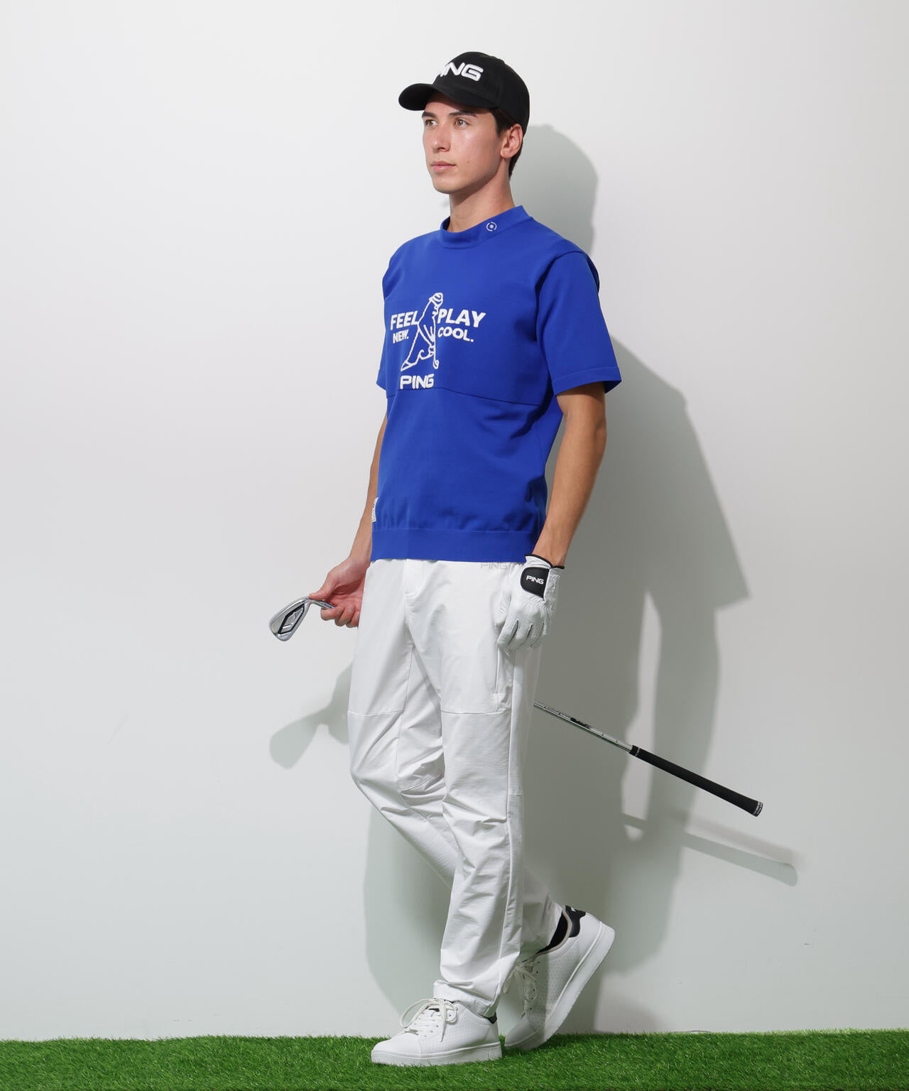 【PING APPAREL】Mr.PING 半袖ハイネックニットプルオーバー <GOLD> (MENS)