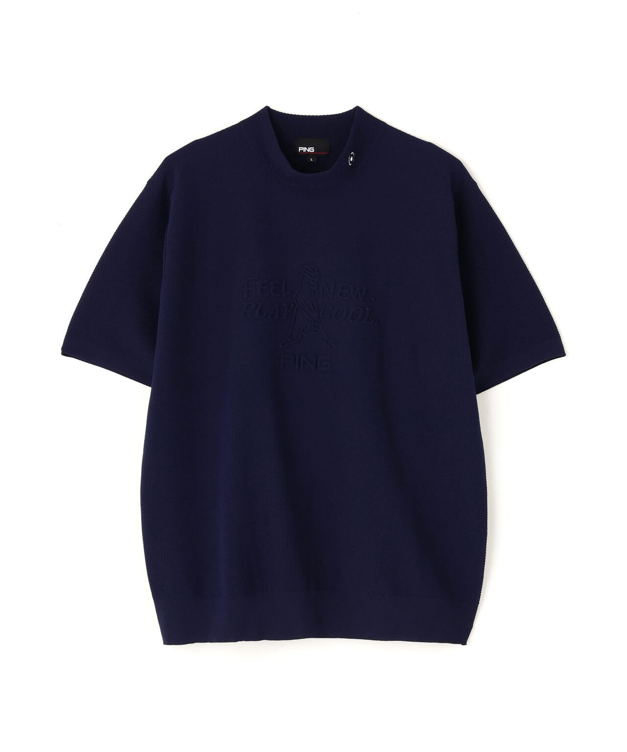 【PING APPAREL】Mr.PINGエンボス半袖ハイネックニット <NATIVE> (MENNS)