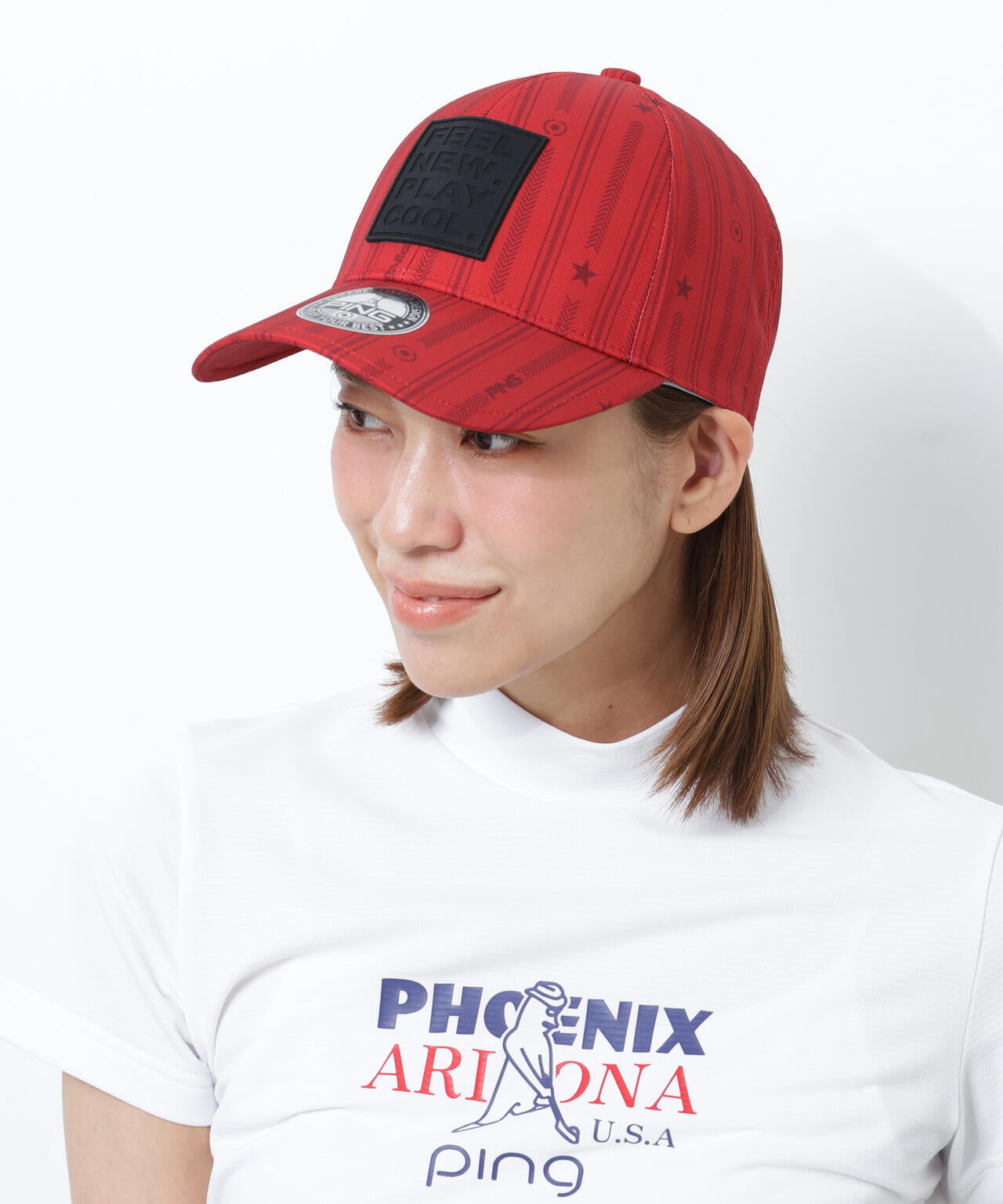 【PING APPAREL】ストライプ総柄プリントキャップ <NATIVE>(UNISEX)