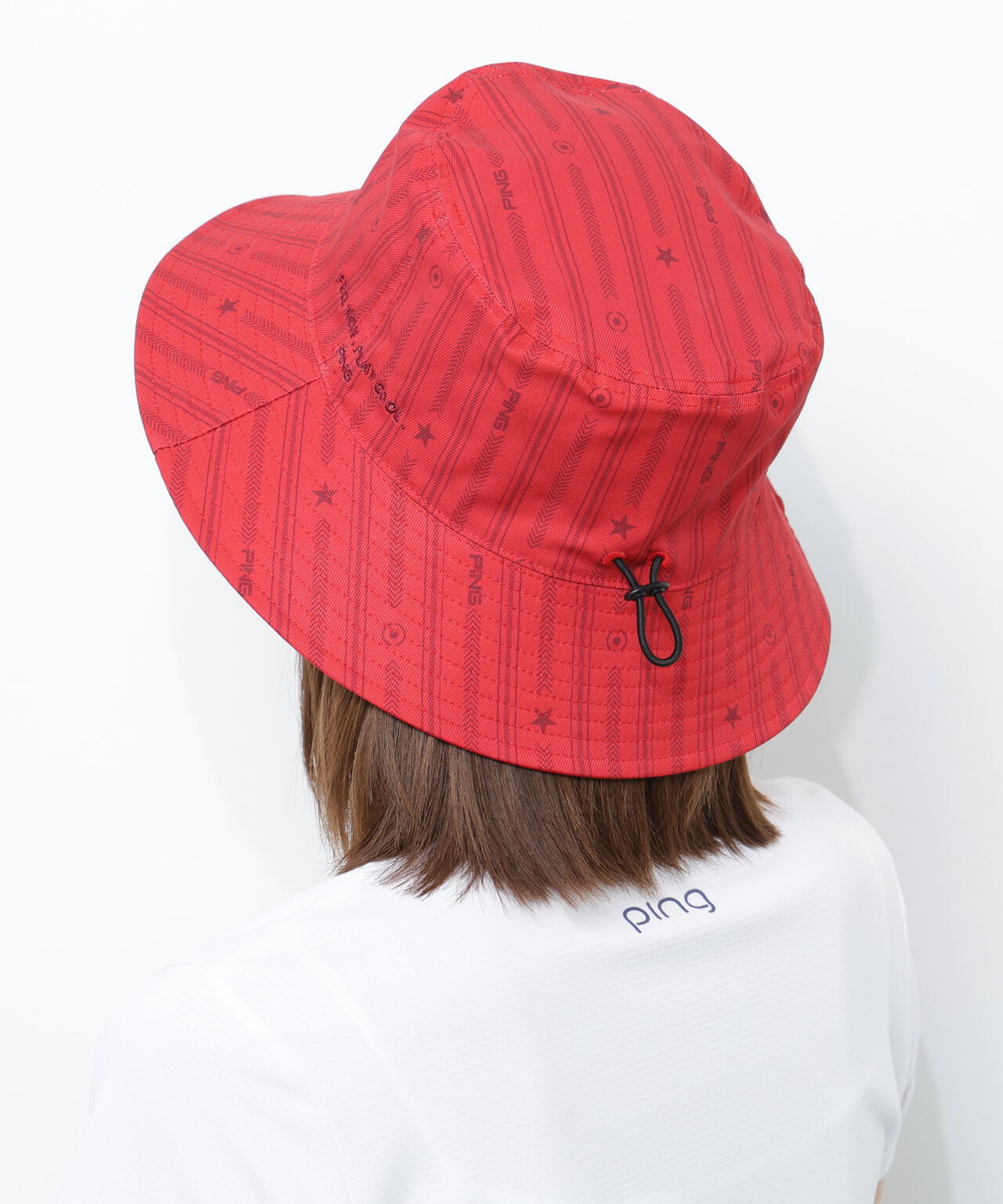 【PING APPAREL】ストライプ総柄プリントリバーシブルハット <NATIVE>(UNISEX)